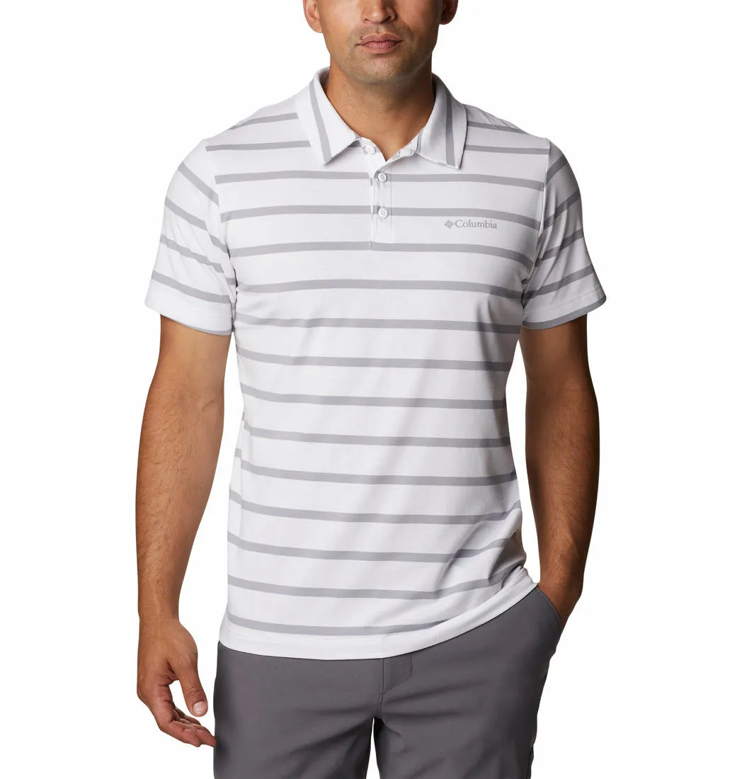 Columbia Men White Omni-Wick Sun Trek Polo Tshirt
