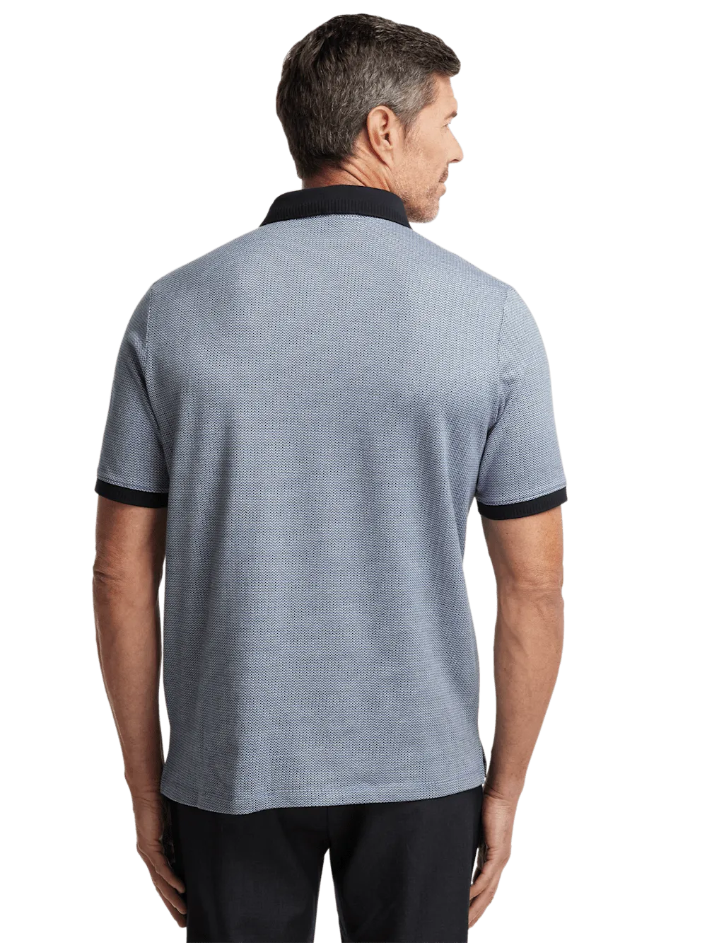 Cotton Three Button Polo - Blue Multi