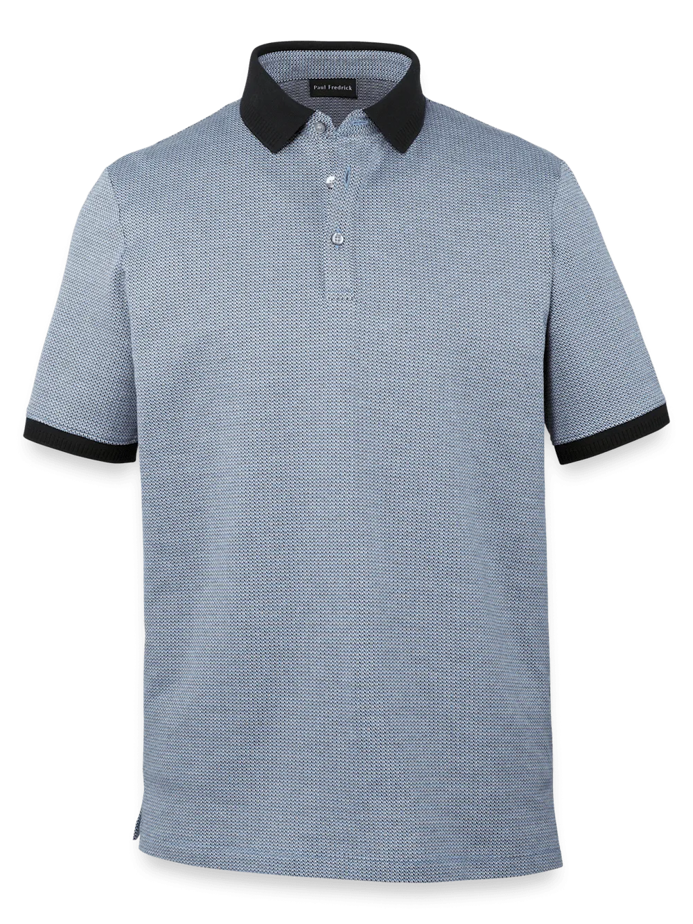 Cotton Three Button Polo - Blue Multi