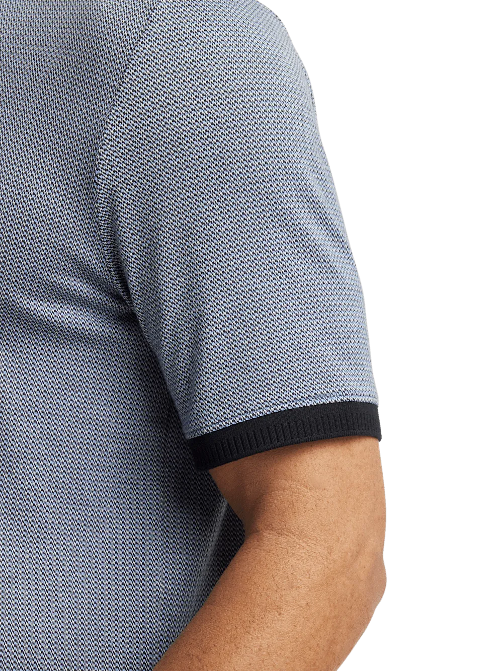 Cotton Three Button Polo - Blue Multi