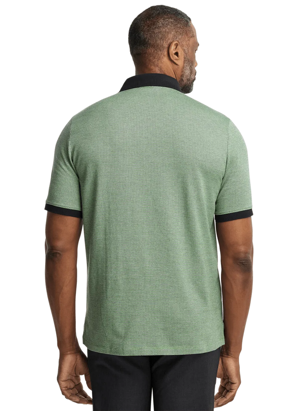 Cotton Three Button Polo - Green Multi