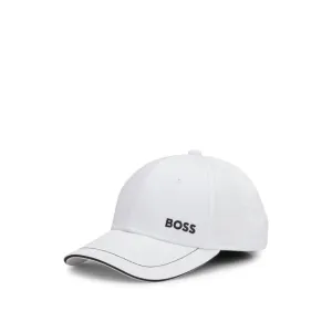 Cotton-twill cap with embroidered logo and metal buckle