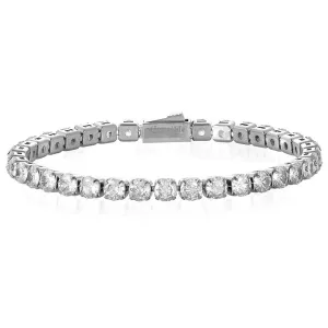Crucible Los Angeles 5mm Simulated Diamond Silver Tennis Bracelet - 7.5"