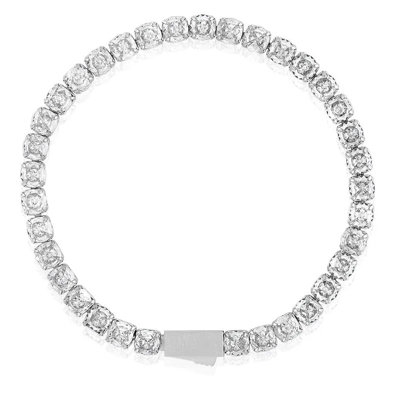 Crucible Los Angeles 5mm Simulated Diamond Silver Tennis Bracelet - 7.5"