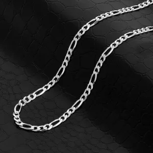 Crucible Los Angeles Polished Stainless Steel 5mm Figaro Chain - 18" to 30"