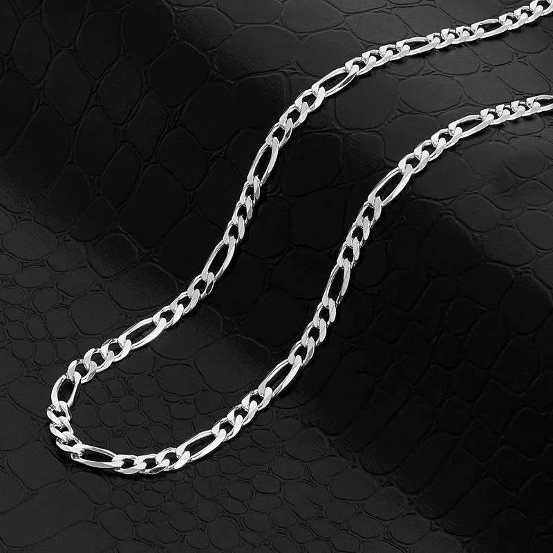 Crucible Los Angeles Polished Stainless Steel 5mm Figaro Chain - 18" to 30"
