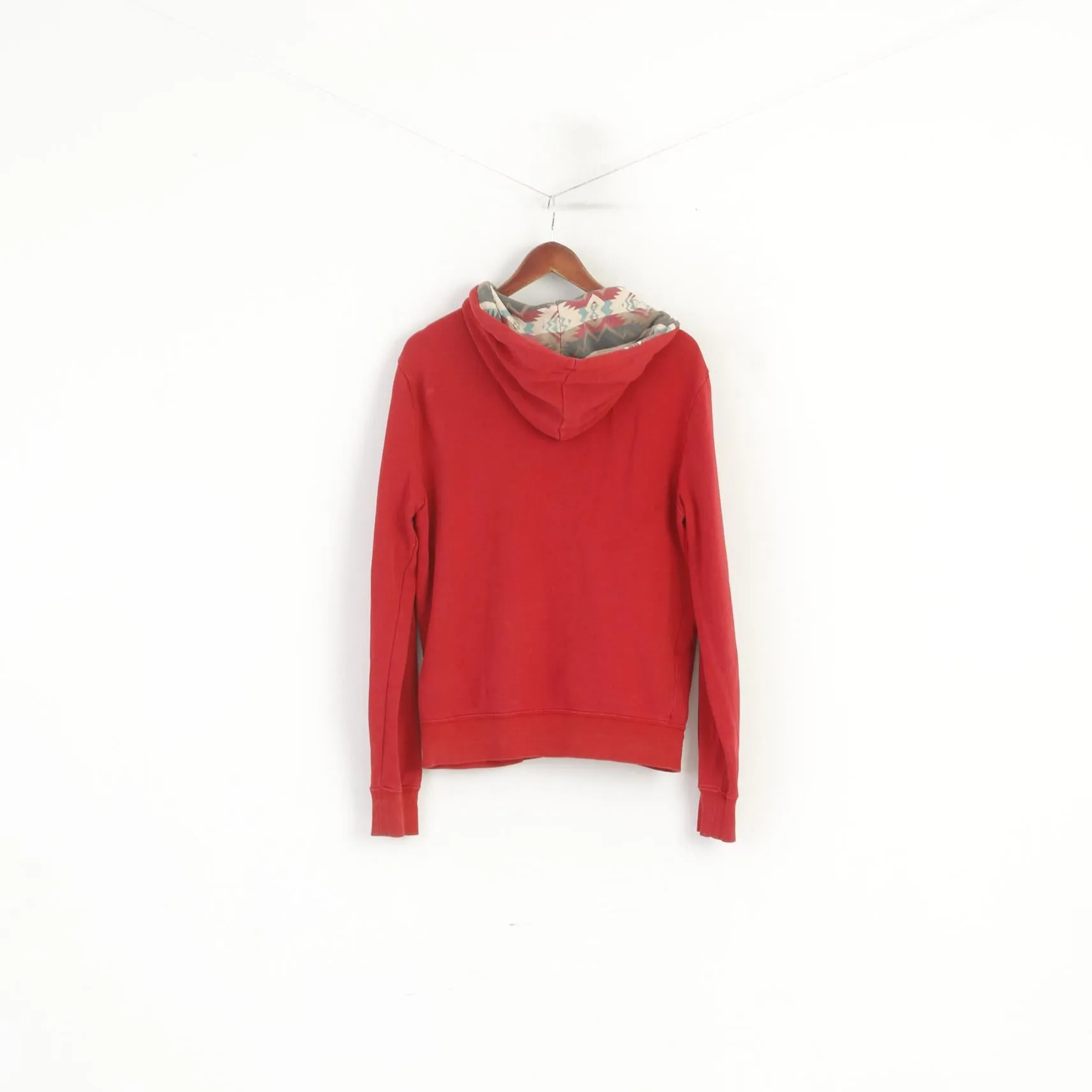 Denim & Supply Ralph Lauren Men M Sweatshirt Burgundy Cotton Aztec Hood USA Top