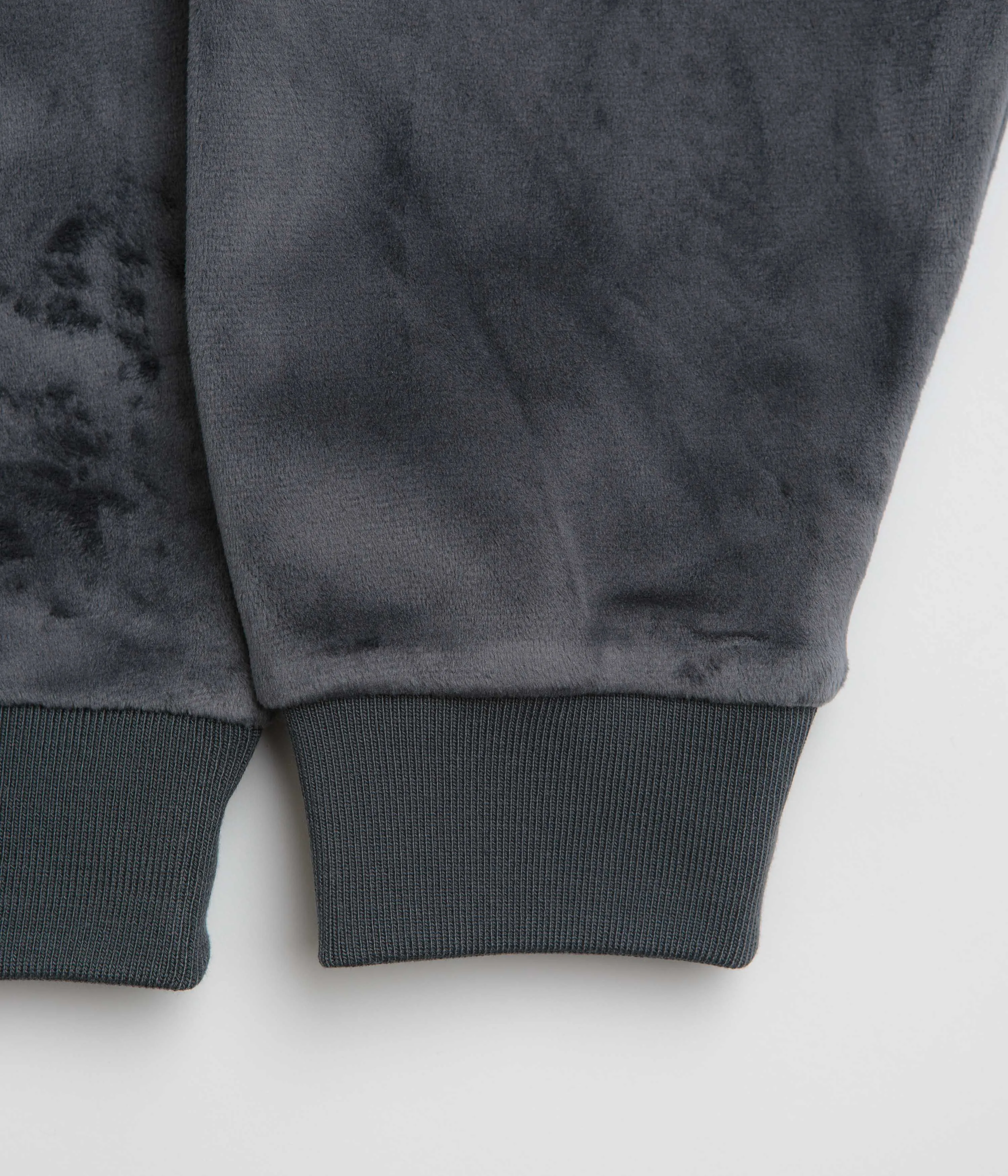 Dime Cursive Velvet Crewneck Sweatshirt - Smoke