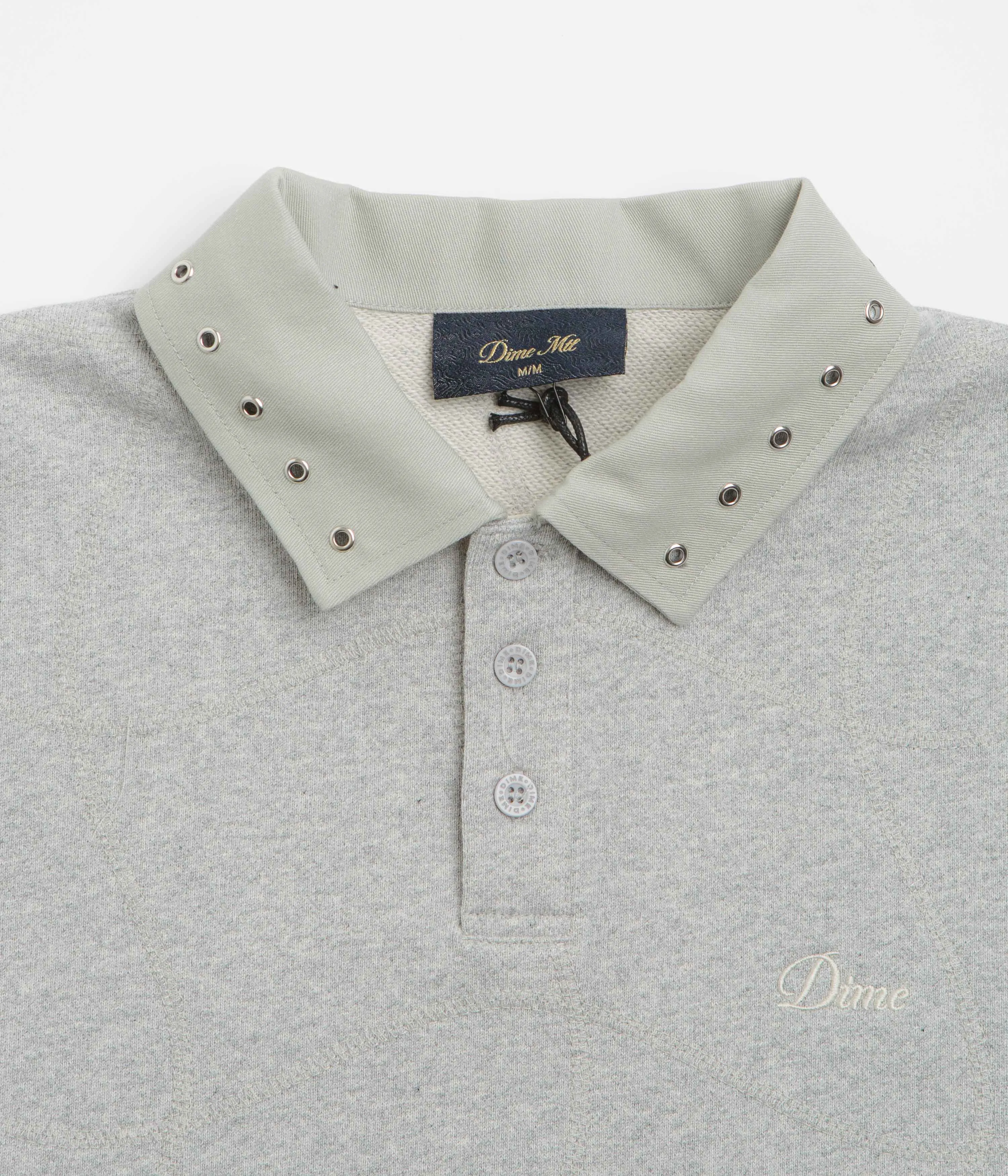 Dime Wave Rugby Shirt - Heather Grey