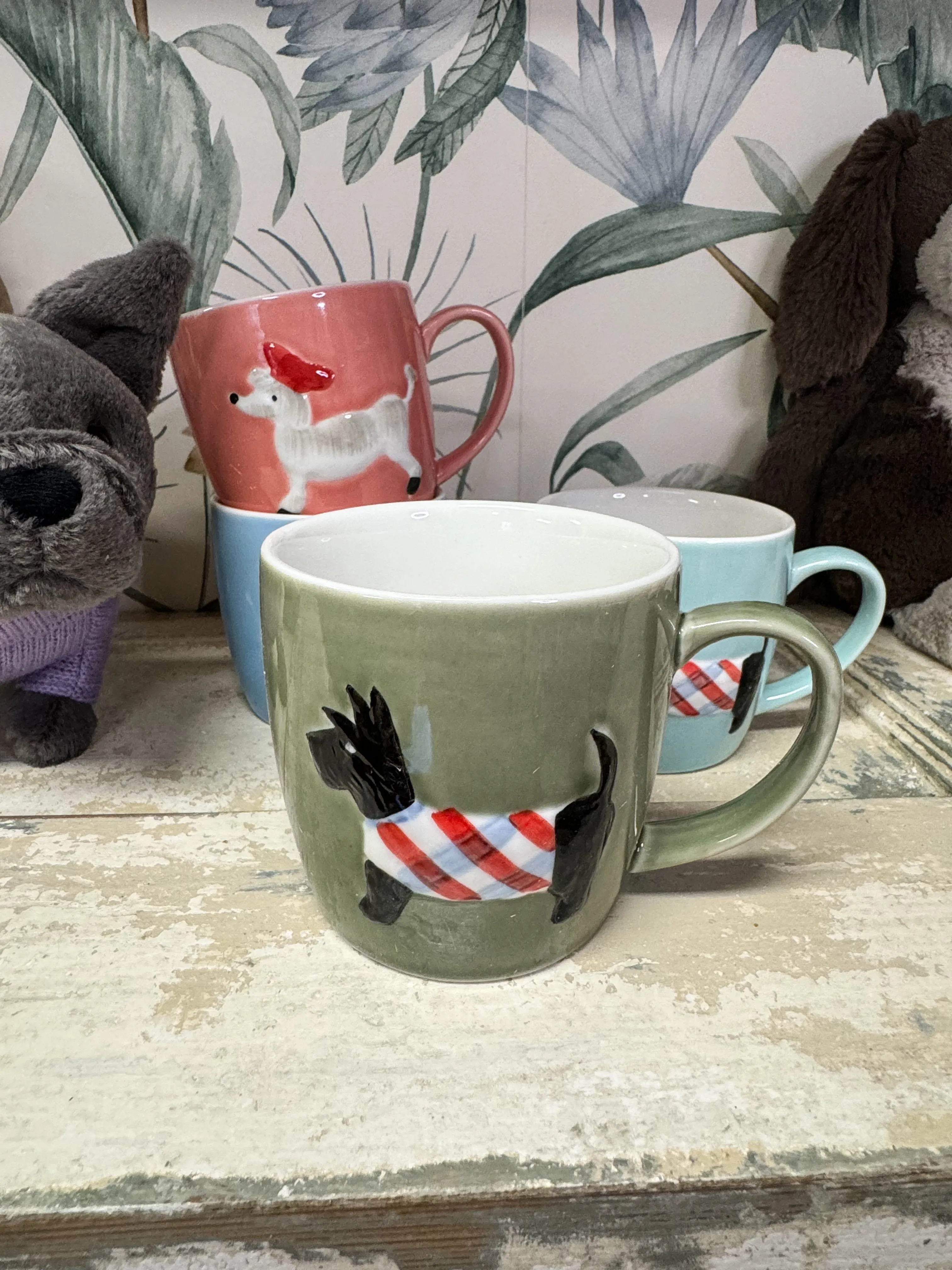 Dog Mug, 4 Asst Ceramic 3.25"