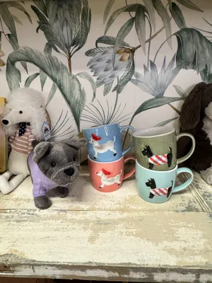 Dog Mug, 4 Asst Ceramic 3.25"