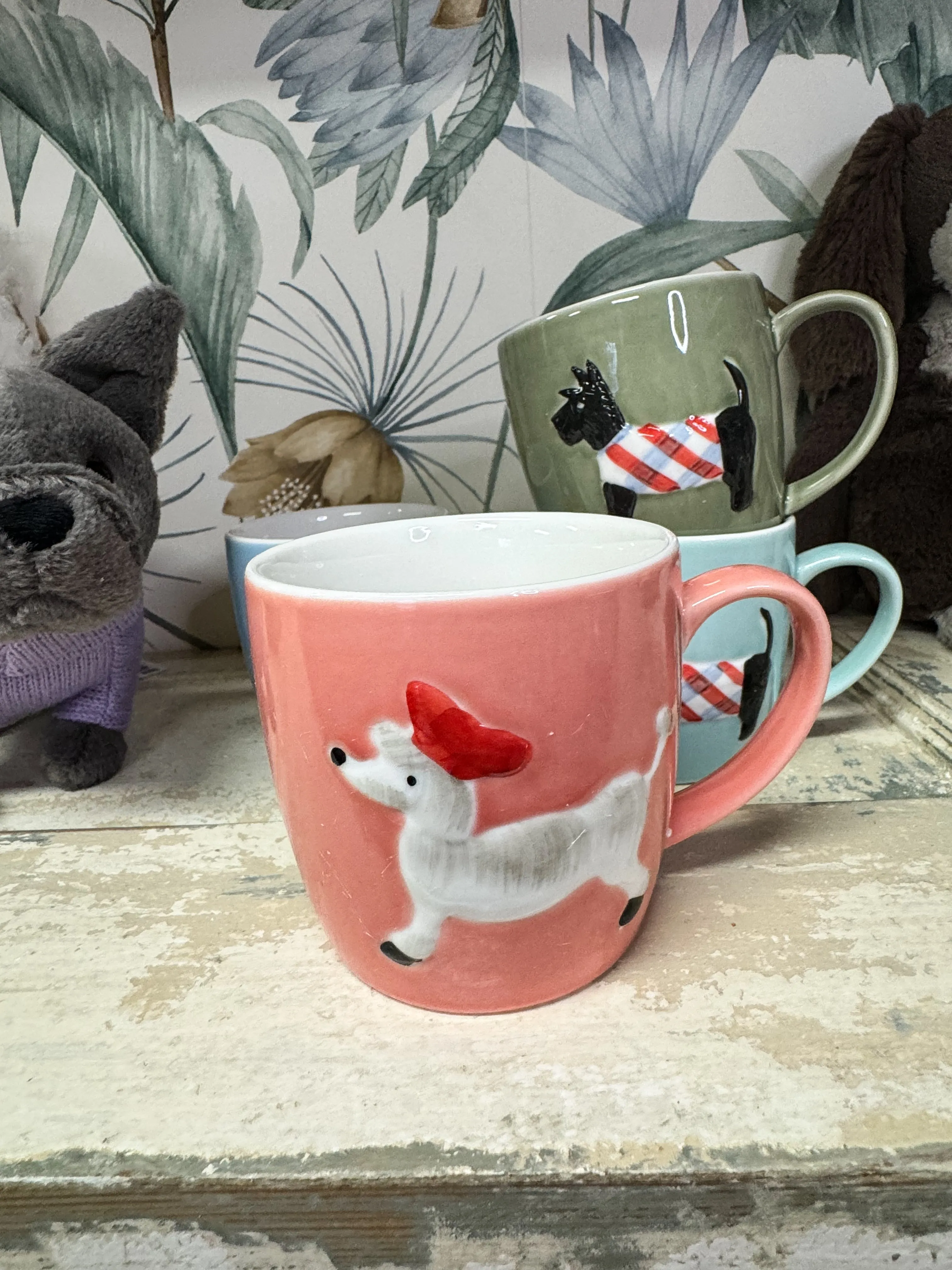 Dog Mug, 4 Asst Ceramic 3.25"