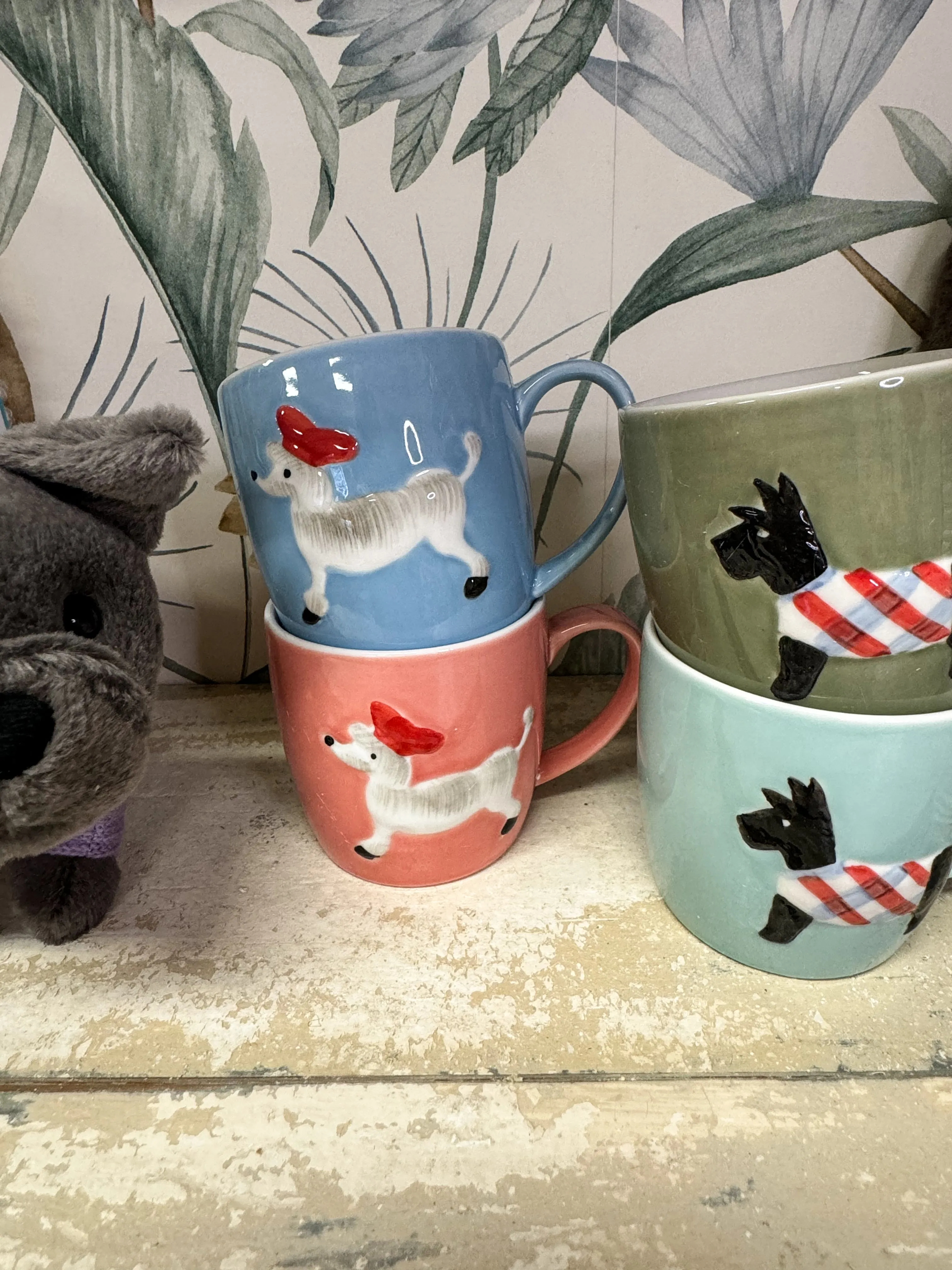 Dog Mug, 4 Asst Ceramic 3.25"