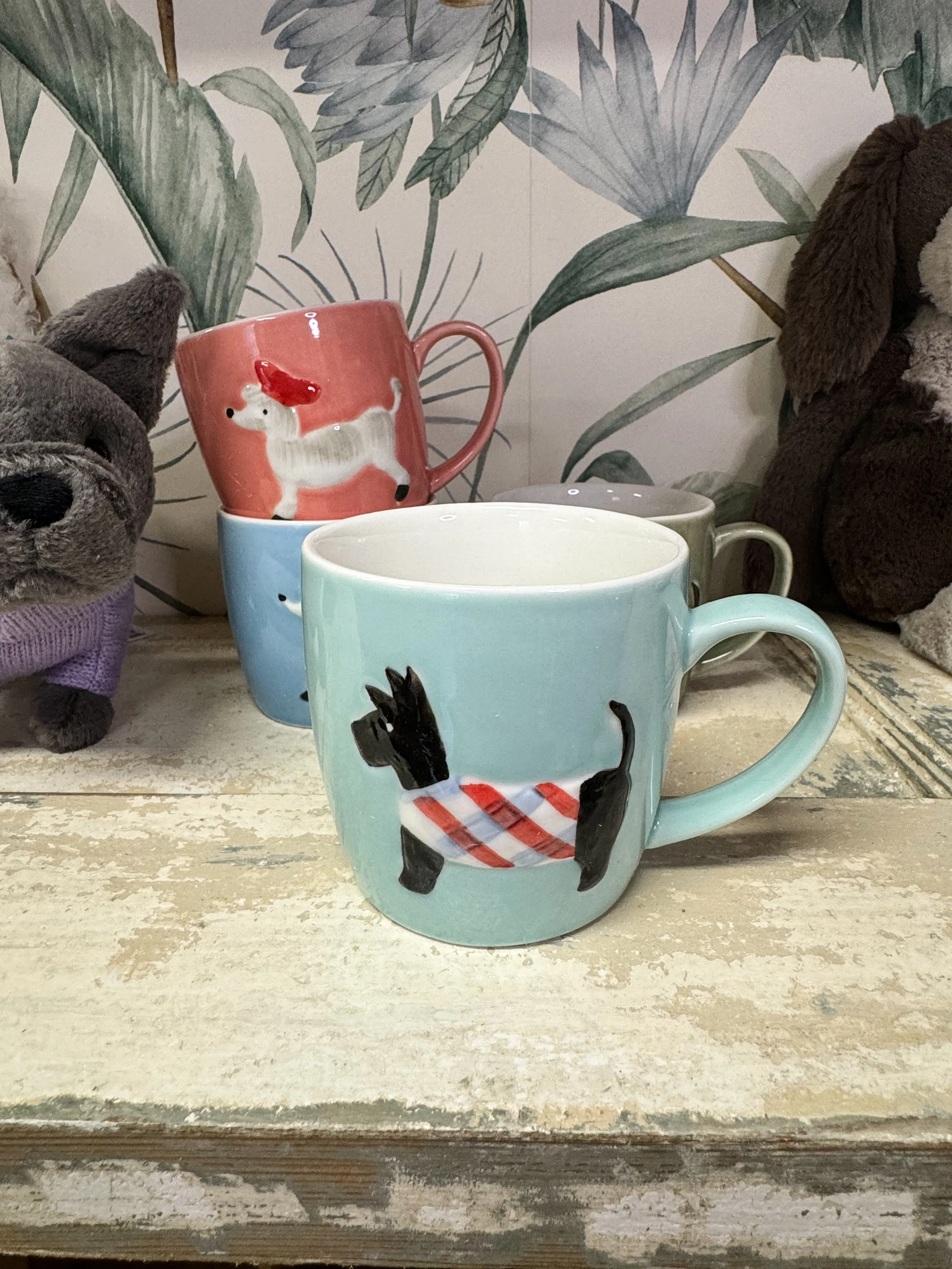 Dog Mug, 4 Asst Ceramic 3.25"
