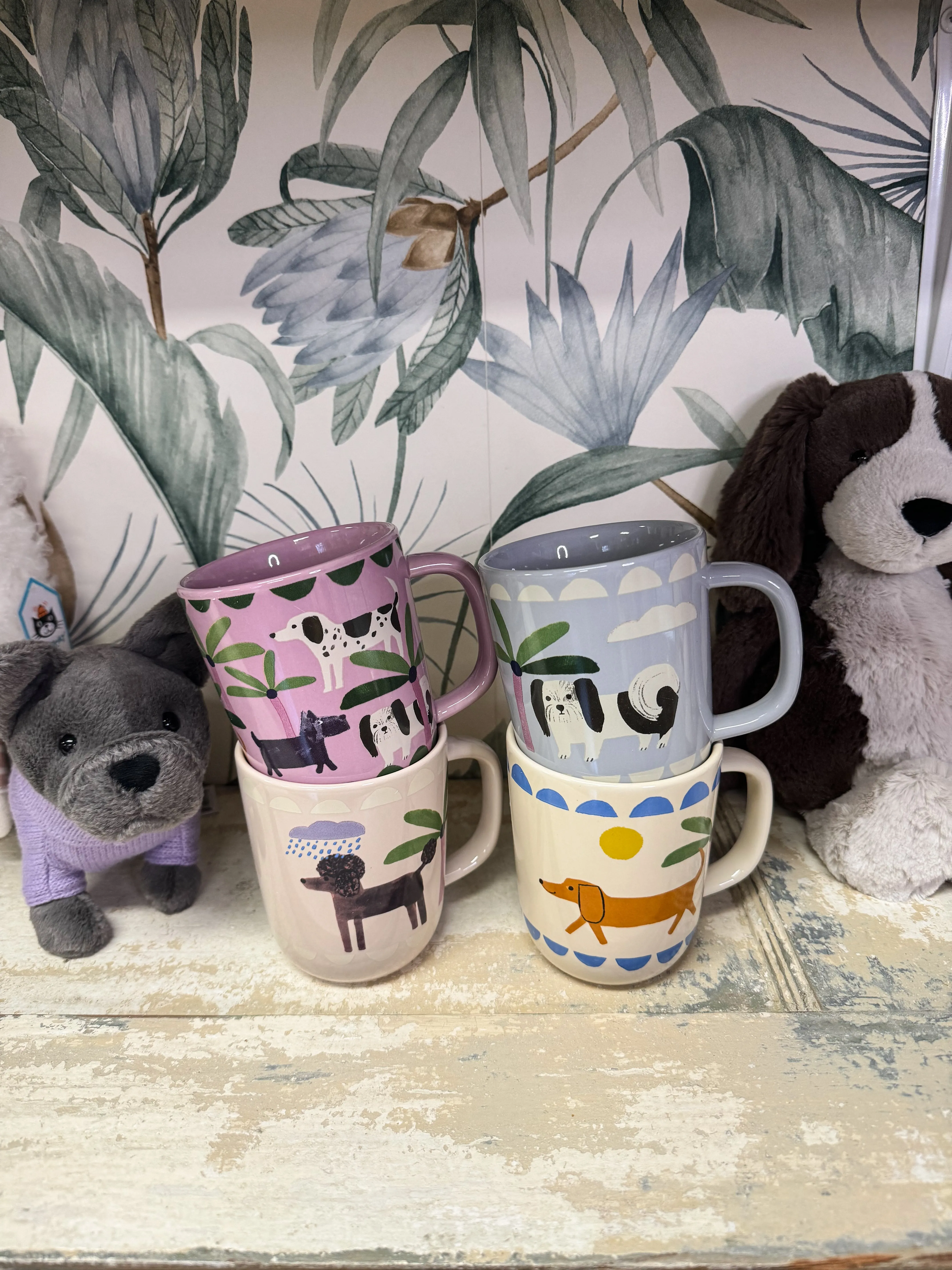 Dog Mug, 4 Asst Ceramic