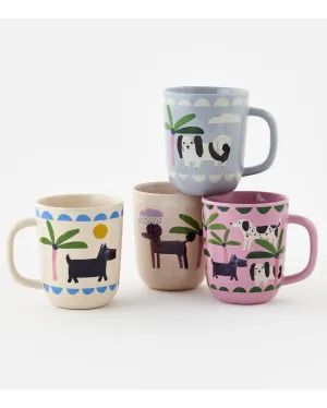 Dog Mug, 4 Asst Ceramic
