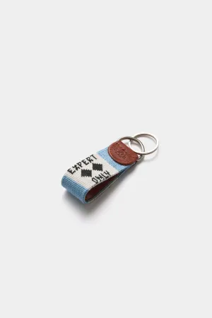 Double Black Diamond Needlepoint Key Fob