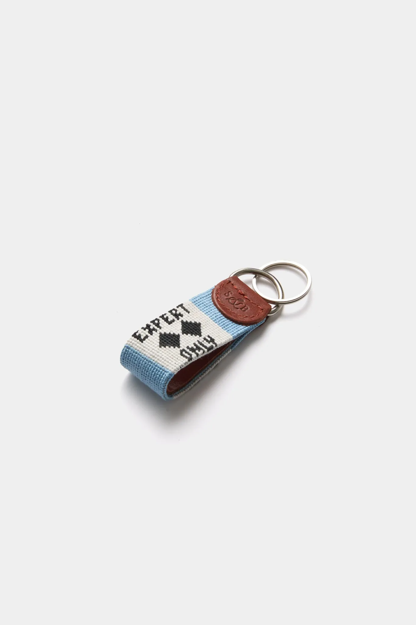 Double Black Diamond Needlepoint Key Fob