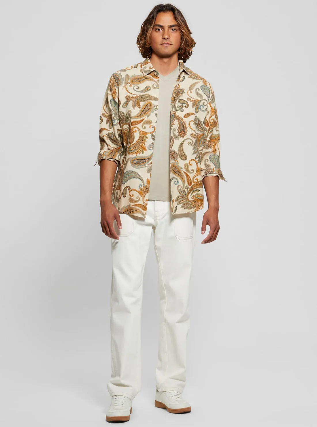 Eco Paisley Long Sleeve Shirt Guess