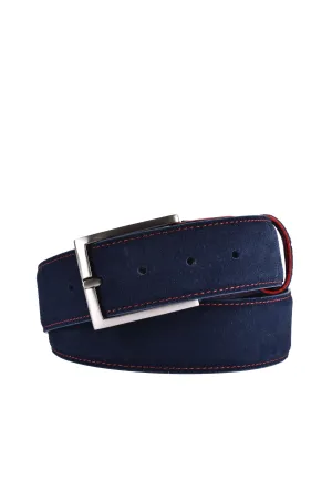 Elliot Rhodes Suede Leather Belt Navy/Red