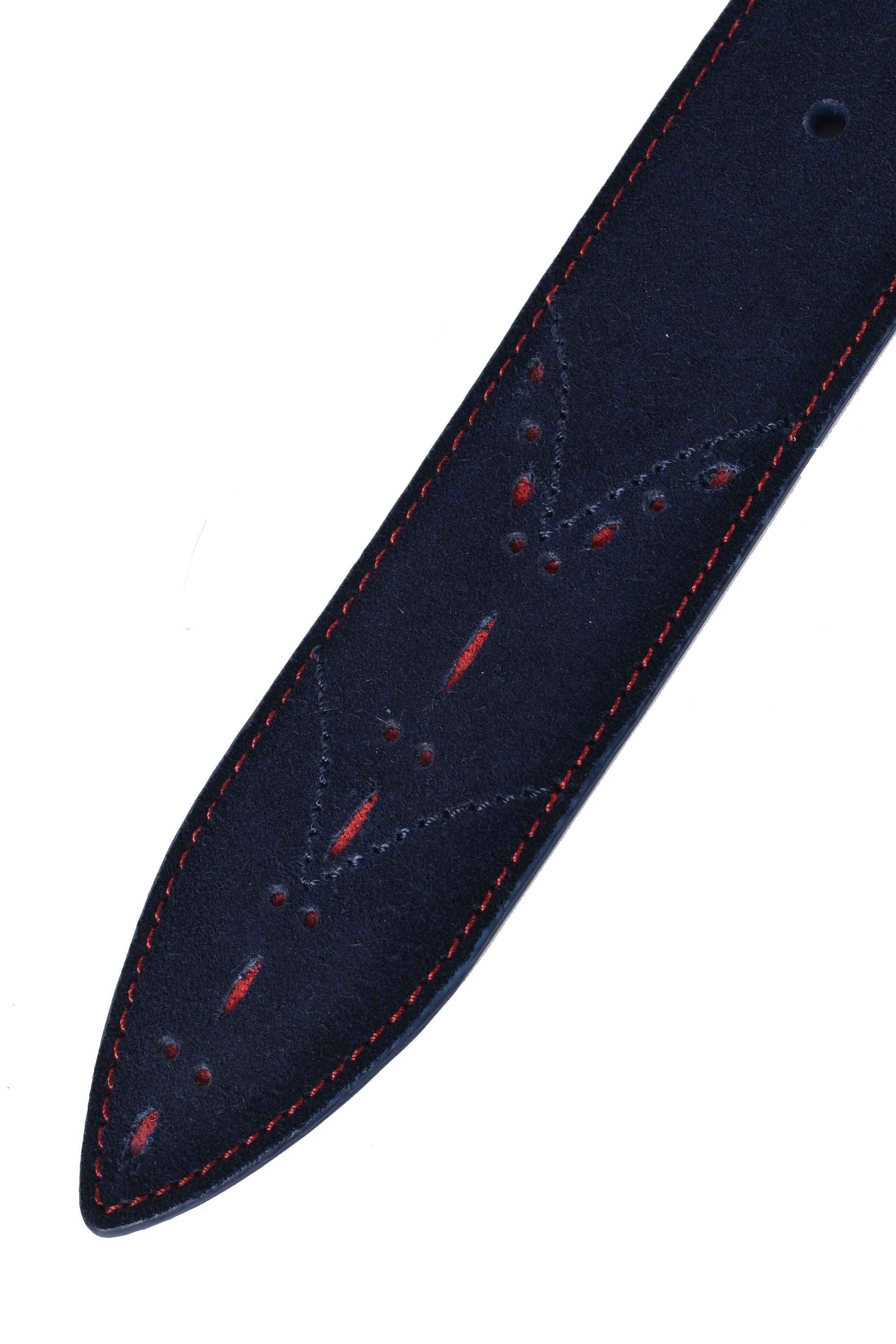 Elliot Rhodes Suede Leather Belt Navy/Red