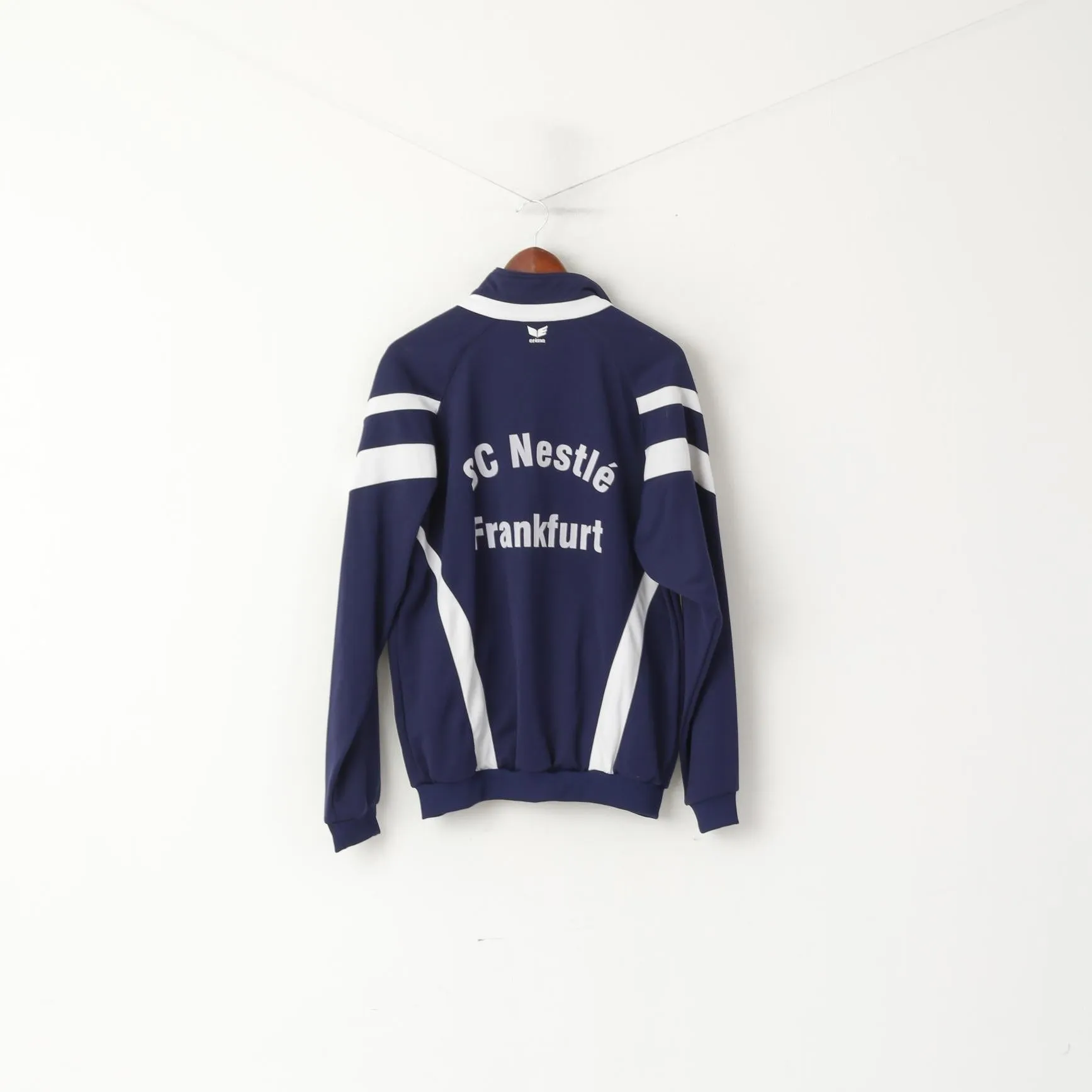 Erima Men L Sweatshirt Navy Vintage Sport SC Nestle Frankfurt Full Zipper Track Top