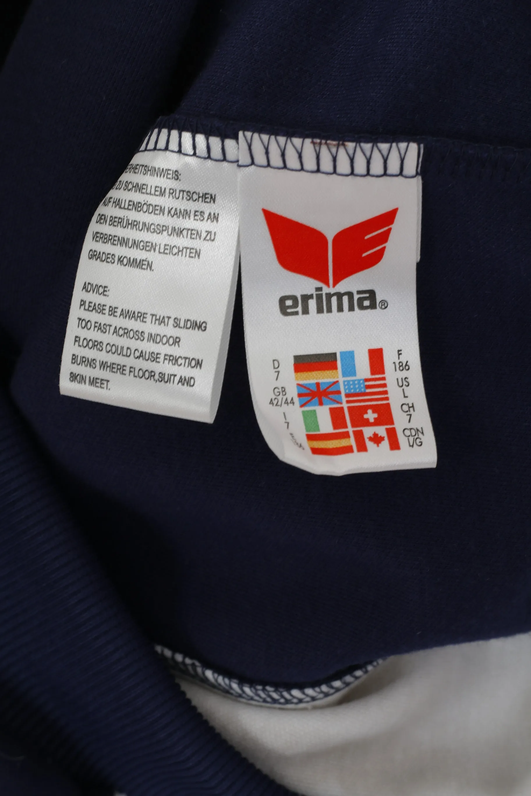 Erima Men L Sweatshirt Navy Vintage Sport SC Nestle Frankfurt Full Zipper Track Top