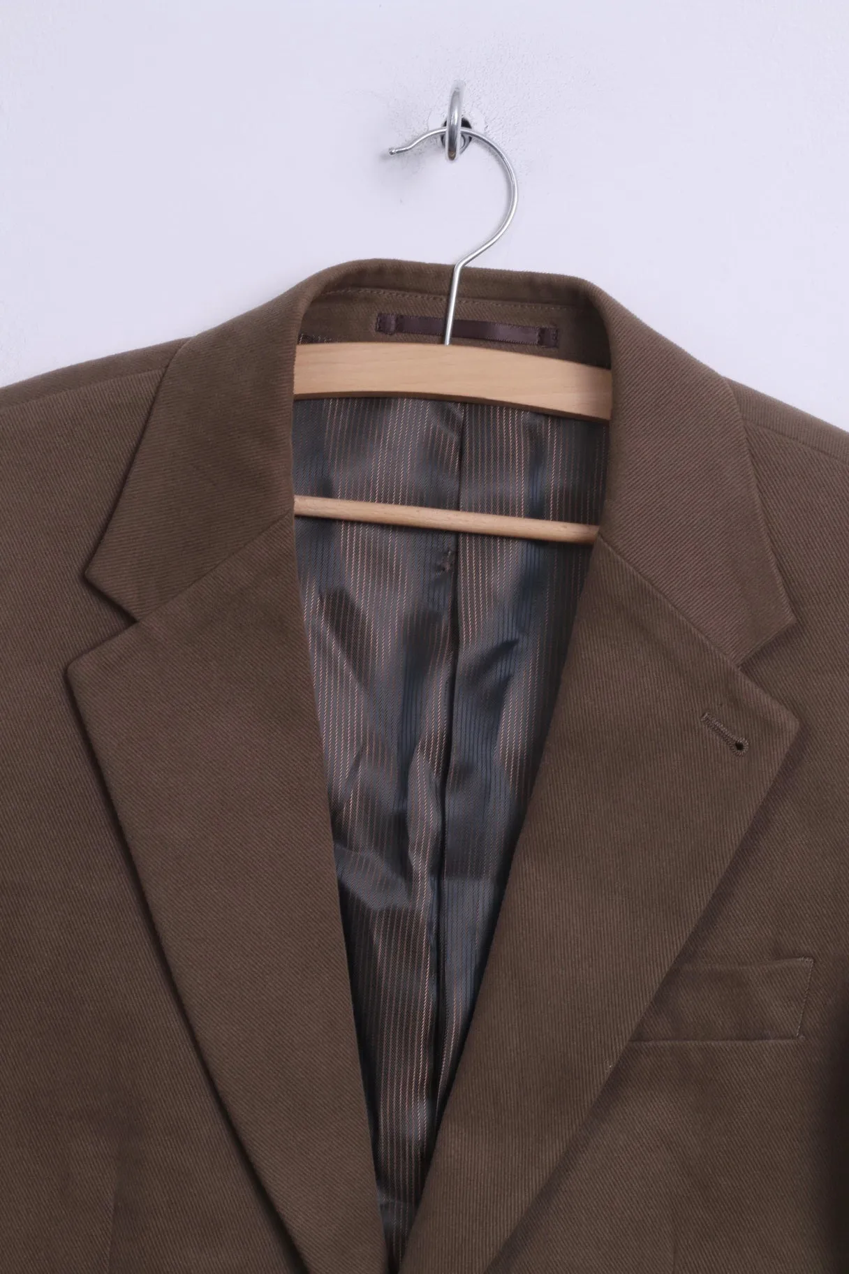 Fellini Menswear Mens 36 S Blazer Brown Cotton Single Breasted Jacket