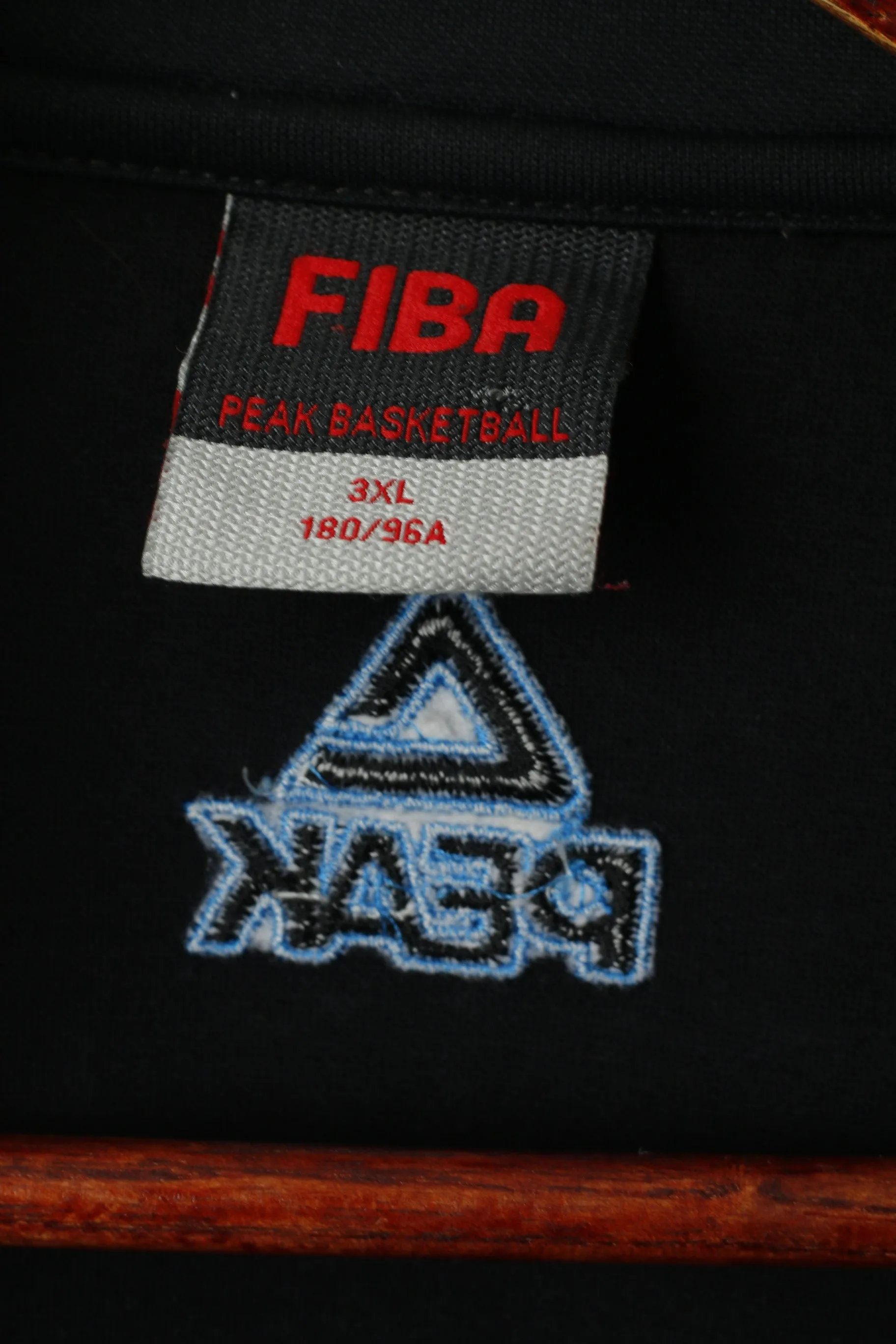 Fiba Peak Basketball Men 3XL (XL) Sweatshirt Black Shiny Full Zipper Sportswear Top