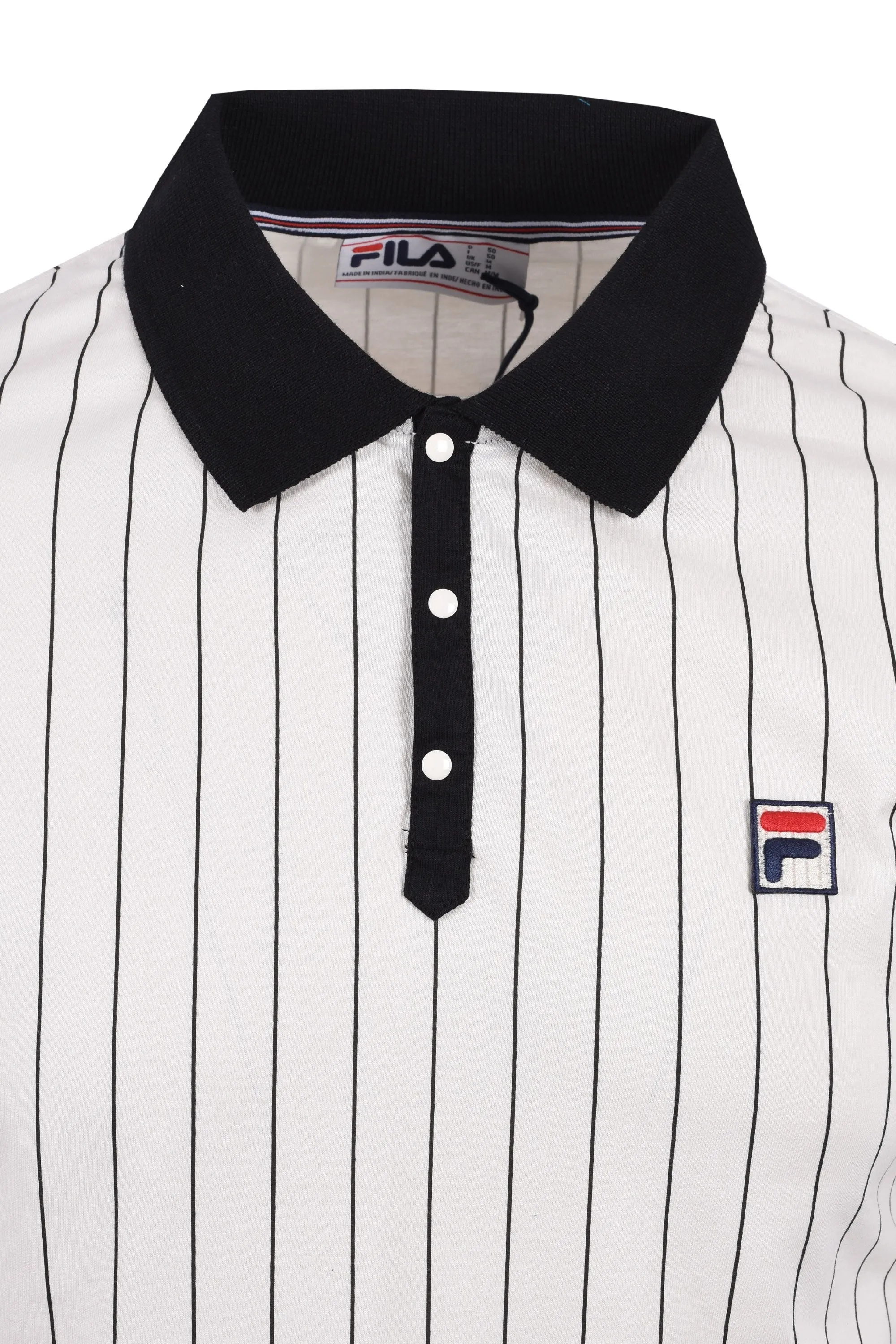 Fila Bb1 Classic Vintage Striped Polo Gardenia/Black