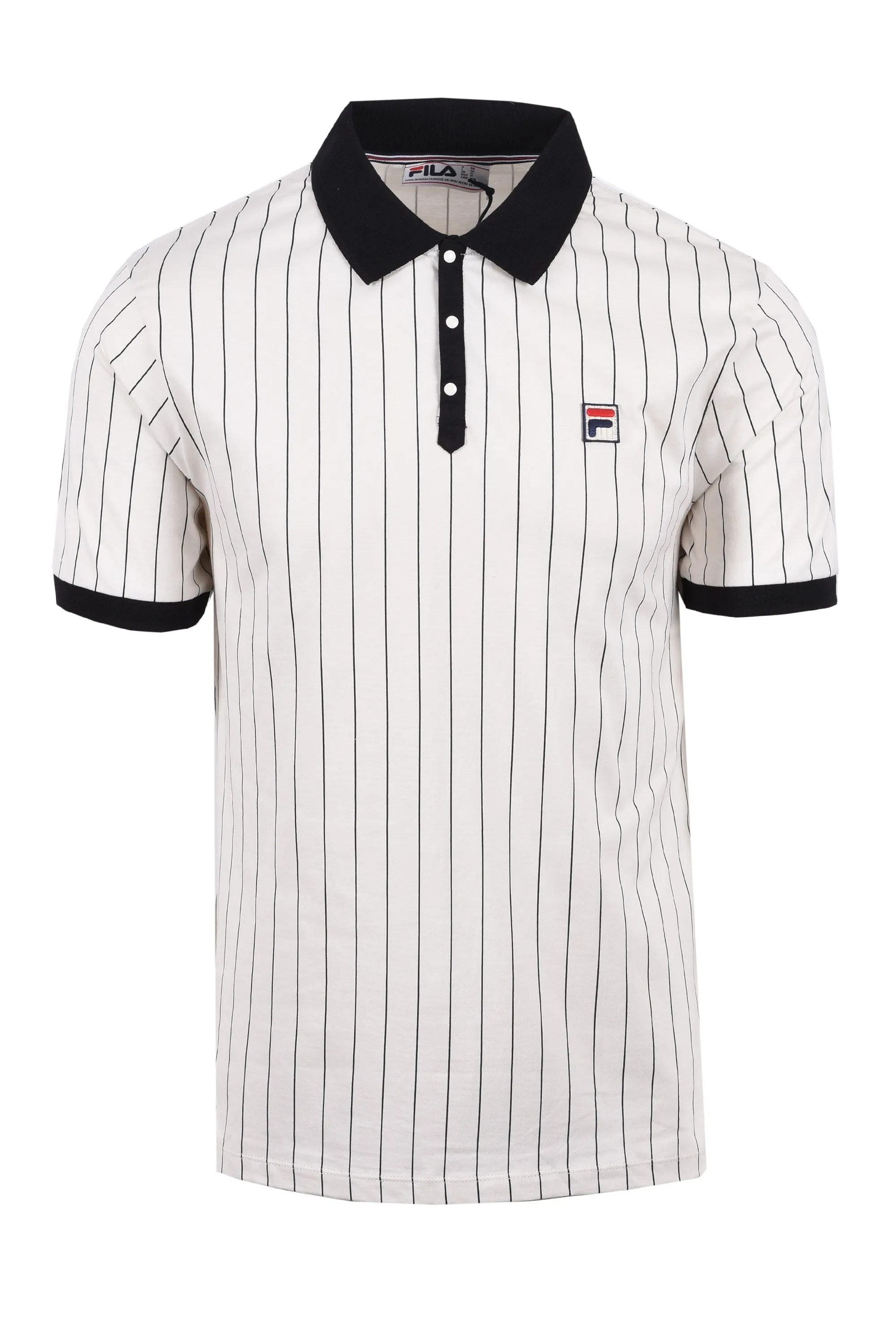 Fila Bb1 Classic Vintage Striped Polo Gardenia/Black