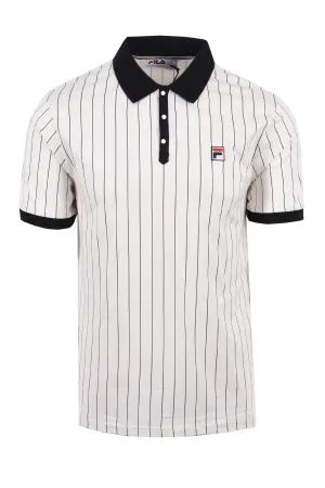 Fila Bb1 Classic Vintage Striped Polo Gardenia/Black