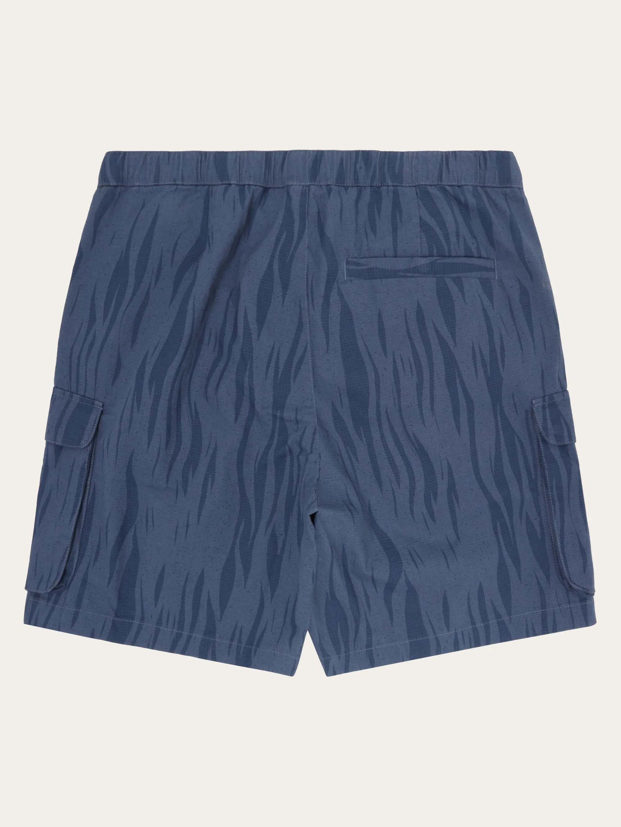 FLINT ripstop Northern Lights twill belt cargo shorts - GOTS/Vegan - Blue Knowledge Cotton