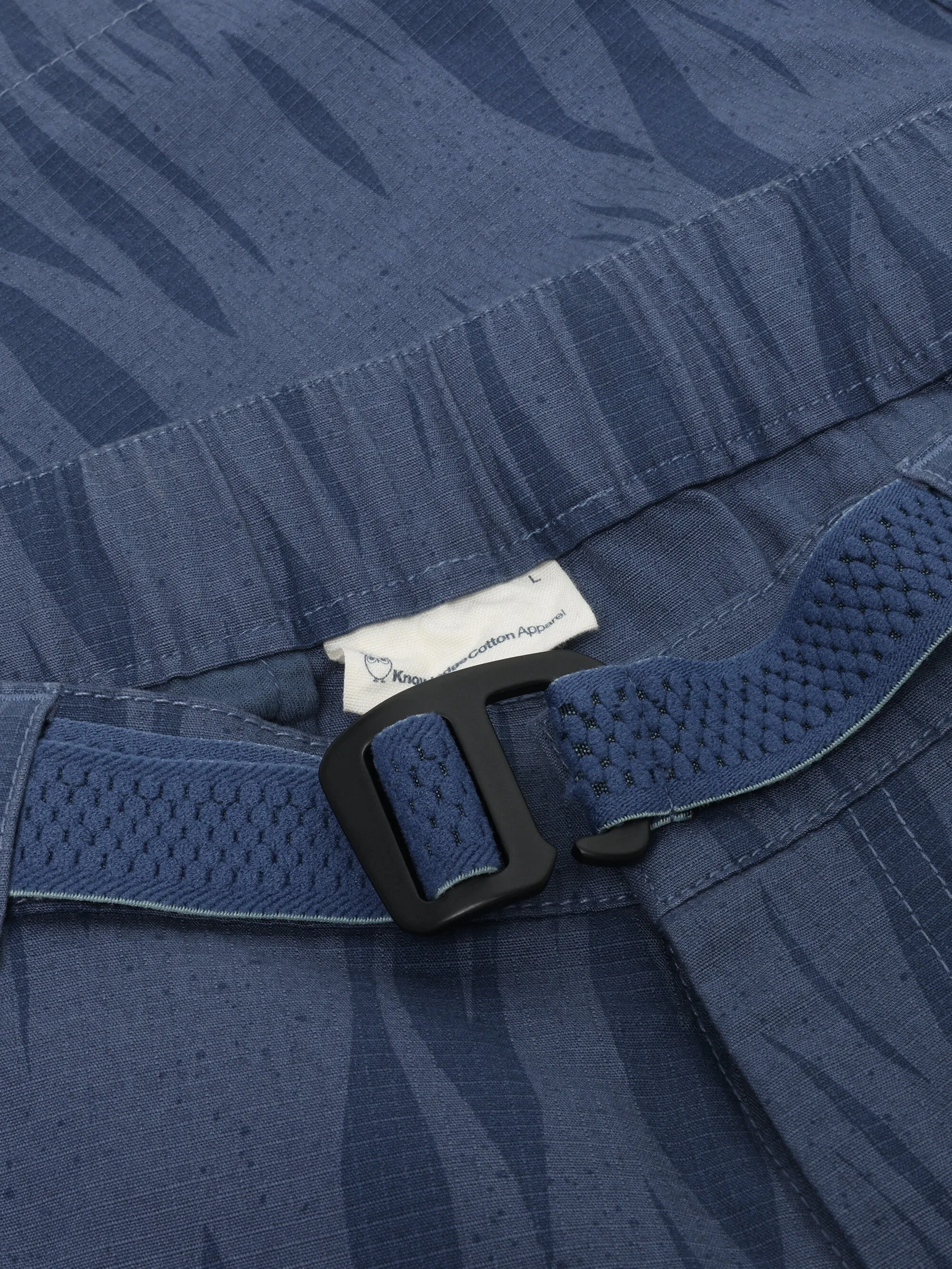 FLINT ripstop Northern Lights twill belt cargo shorts - GOTS/Vegan - Blue Knowledge Cotton