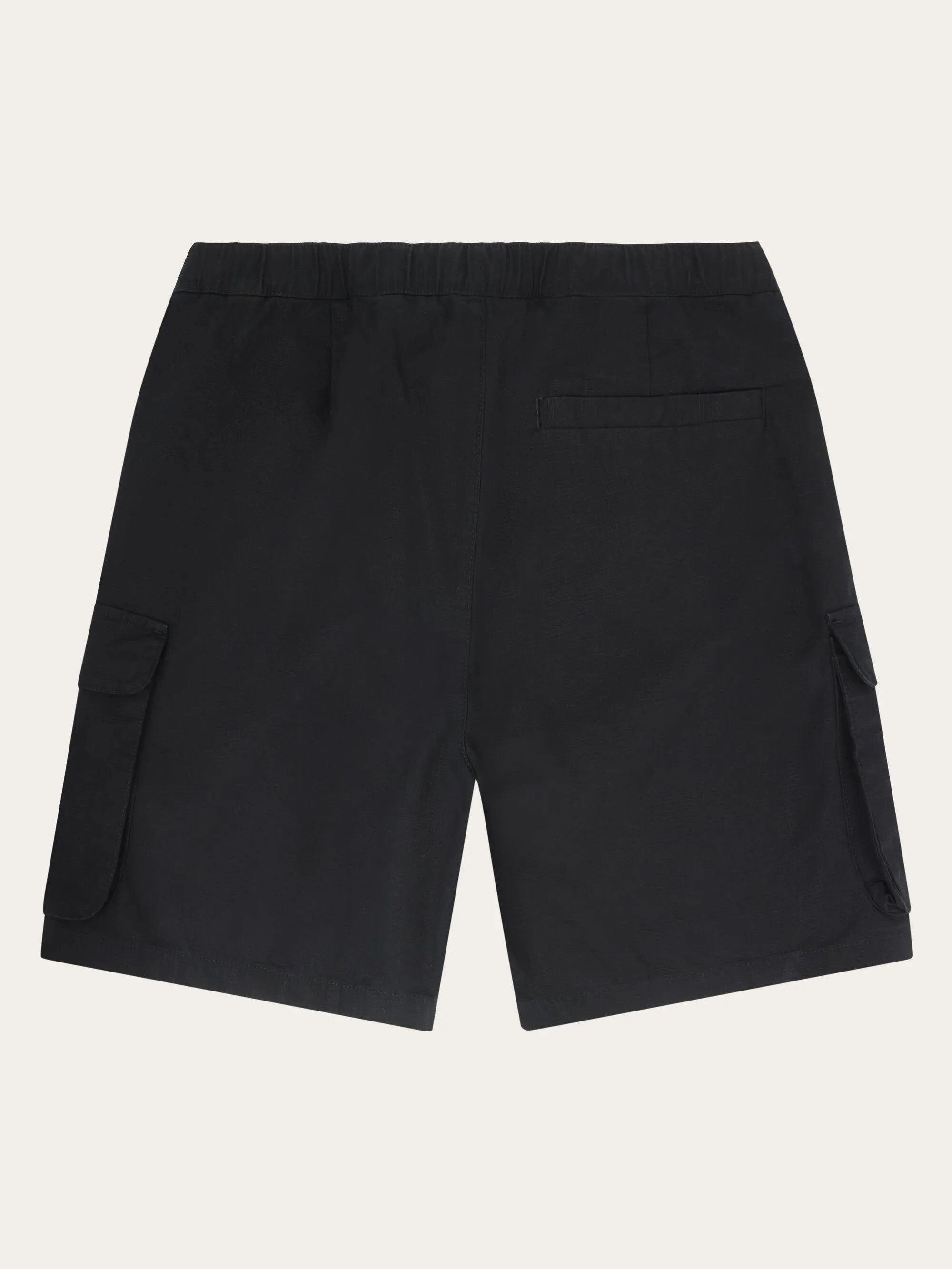 FLINT ripstop twill belt cargo shorts - GOTS/Vegan - Black Jet Knowledge Cotton