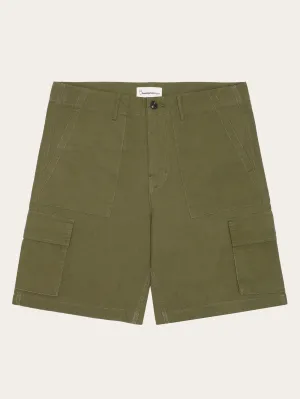 FLINT wide slub yarn shorts - GOTS/Vegan - Burned Olive Knowledge Cotton