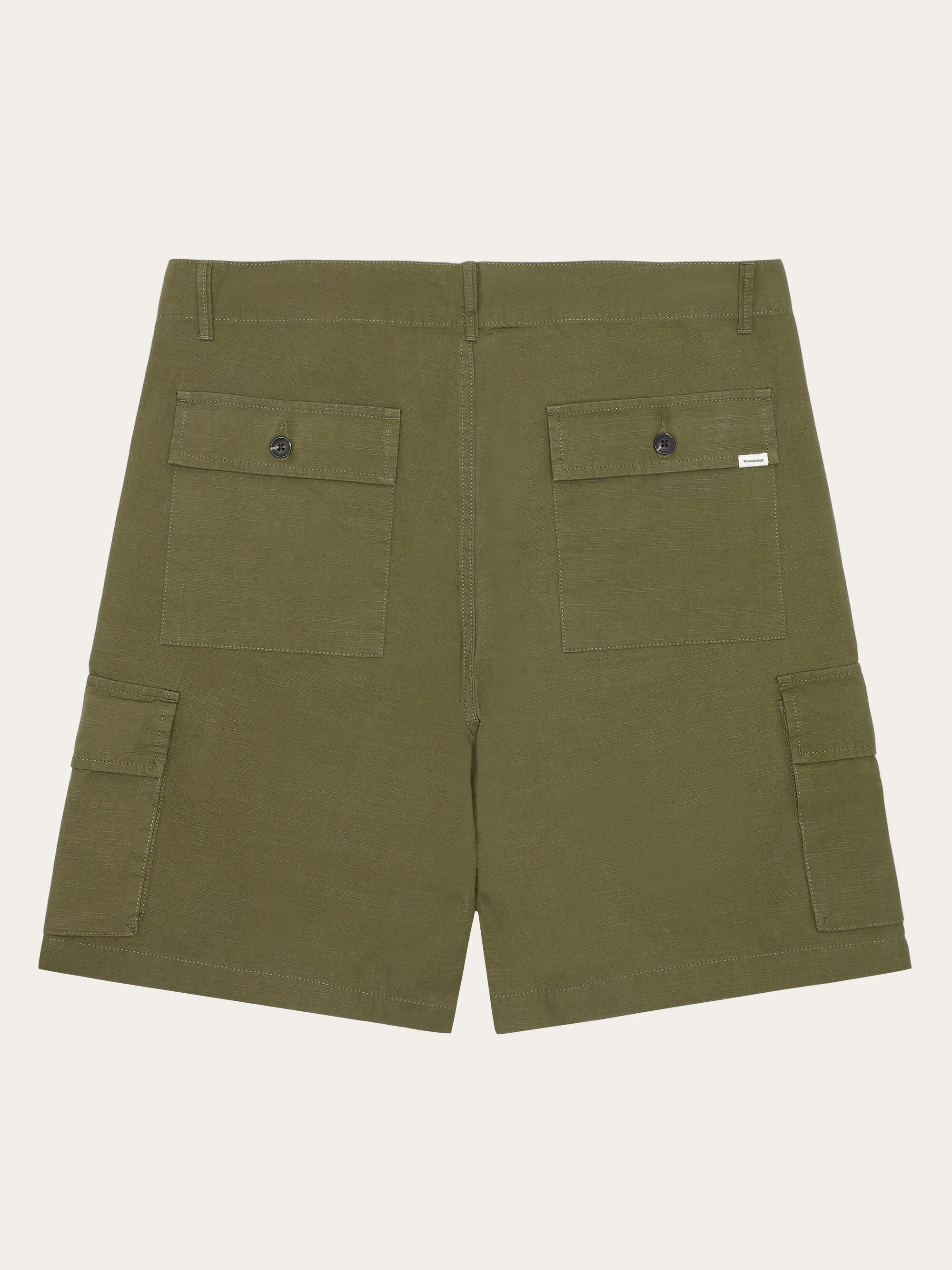 FLINT wide slub yarn shorts - GOTS/Vegan - Burned Olive Knowledge Cotton