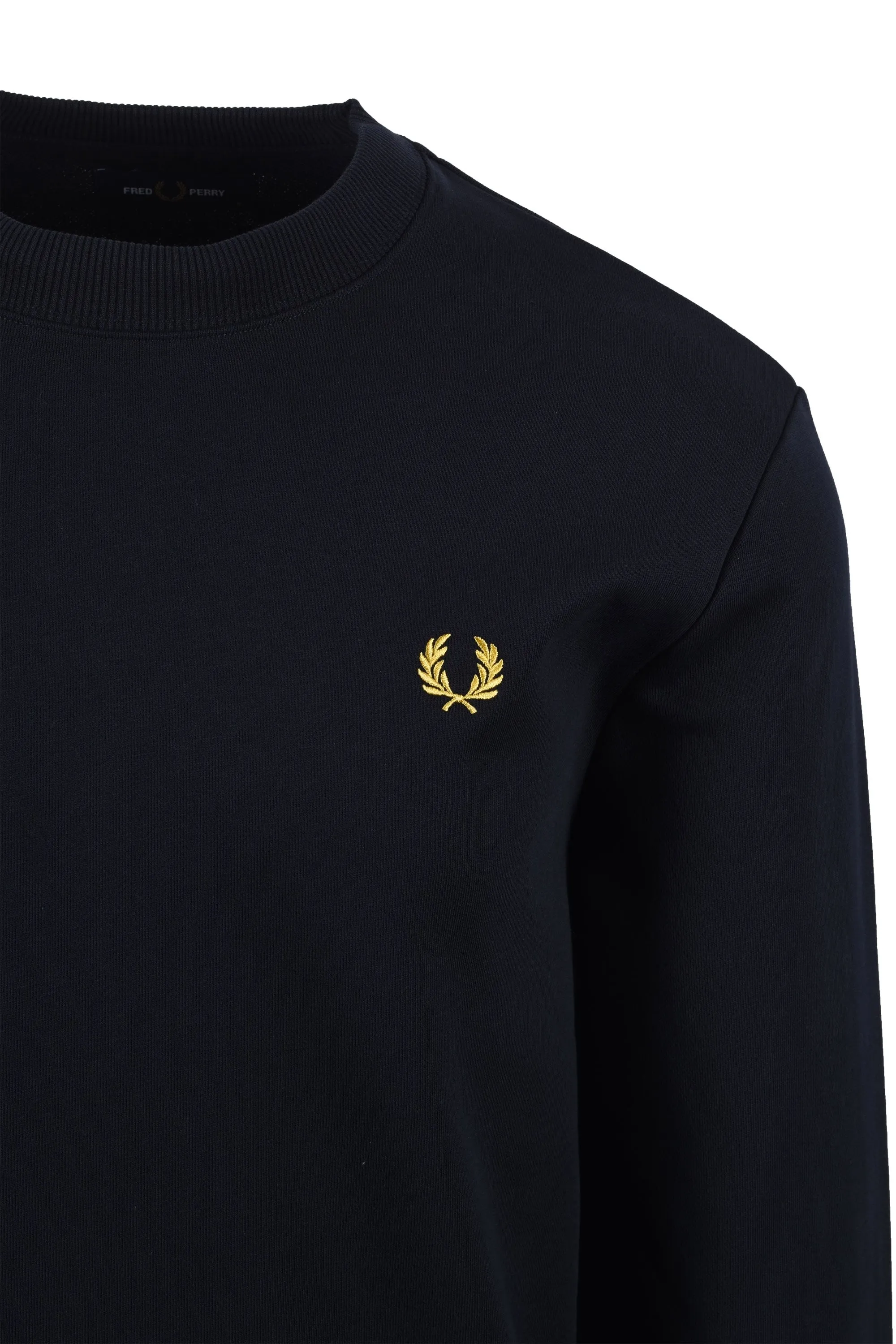 Fred Perry Crew Neck Sweatshirt Navy/Ecru/Honeycomb