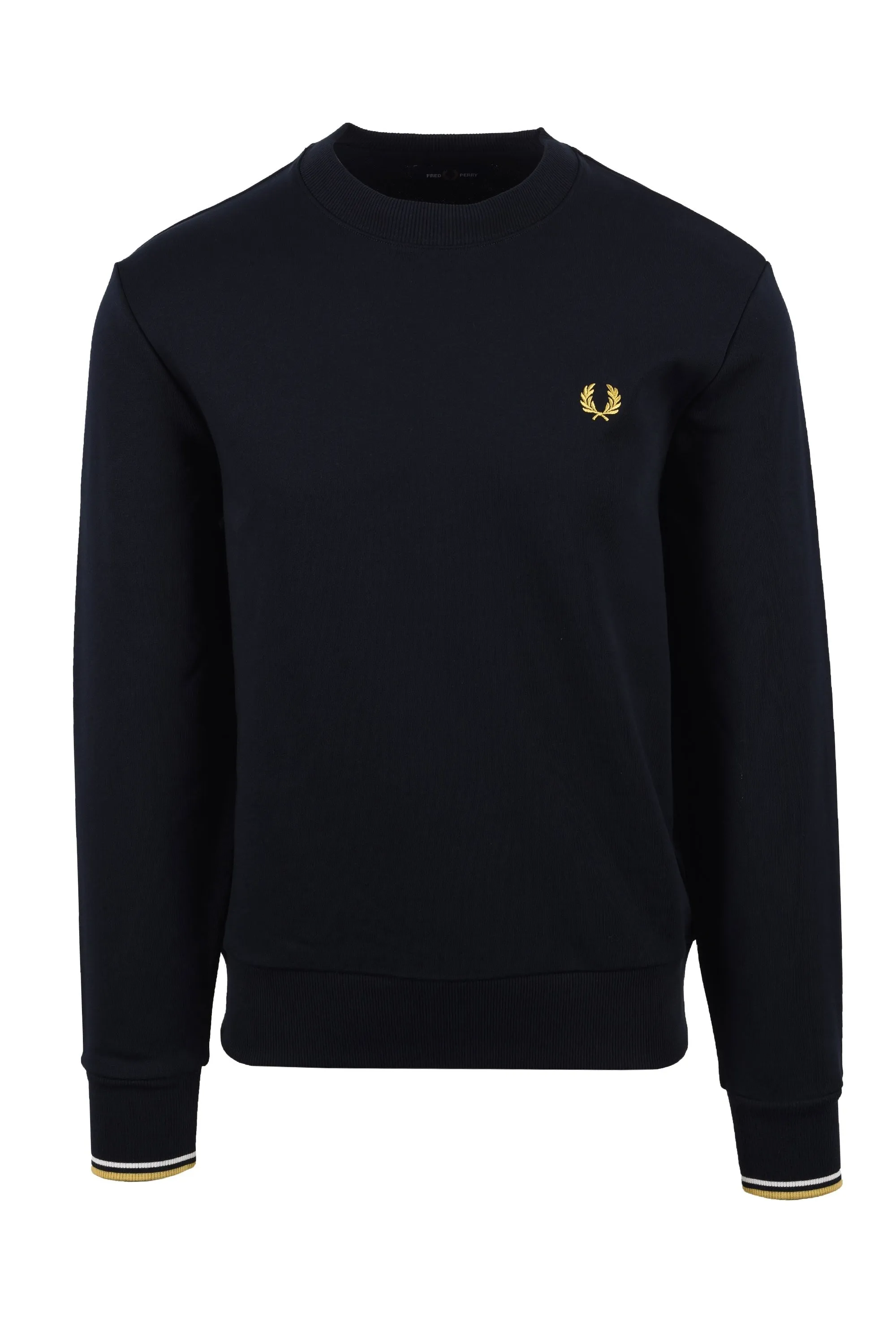 Fred Perry Crew Neck Sweatshirt Navy/Ecru/Honeycomb