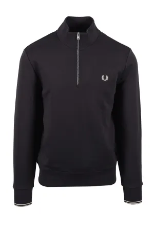 Fred Perry Half Zip Sweatshirt Anchor Grey/Oatmeal