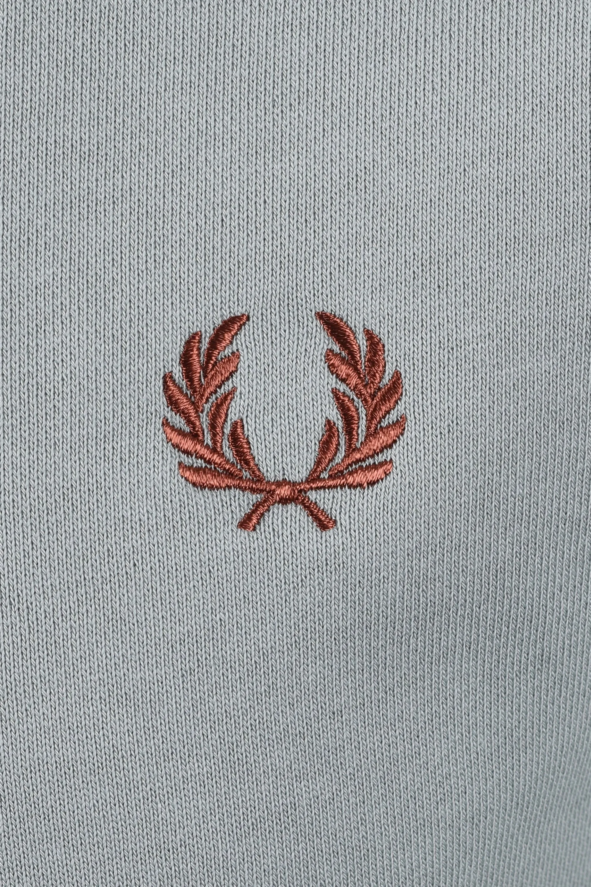 Fred Perry Half Zip Sweatshirt Silver Blue
