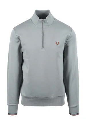 Fred Perry Half Zip Sweatshirt Silver Blue