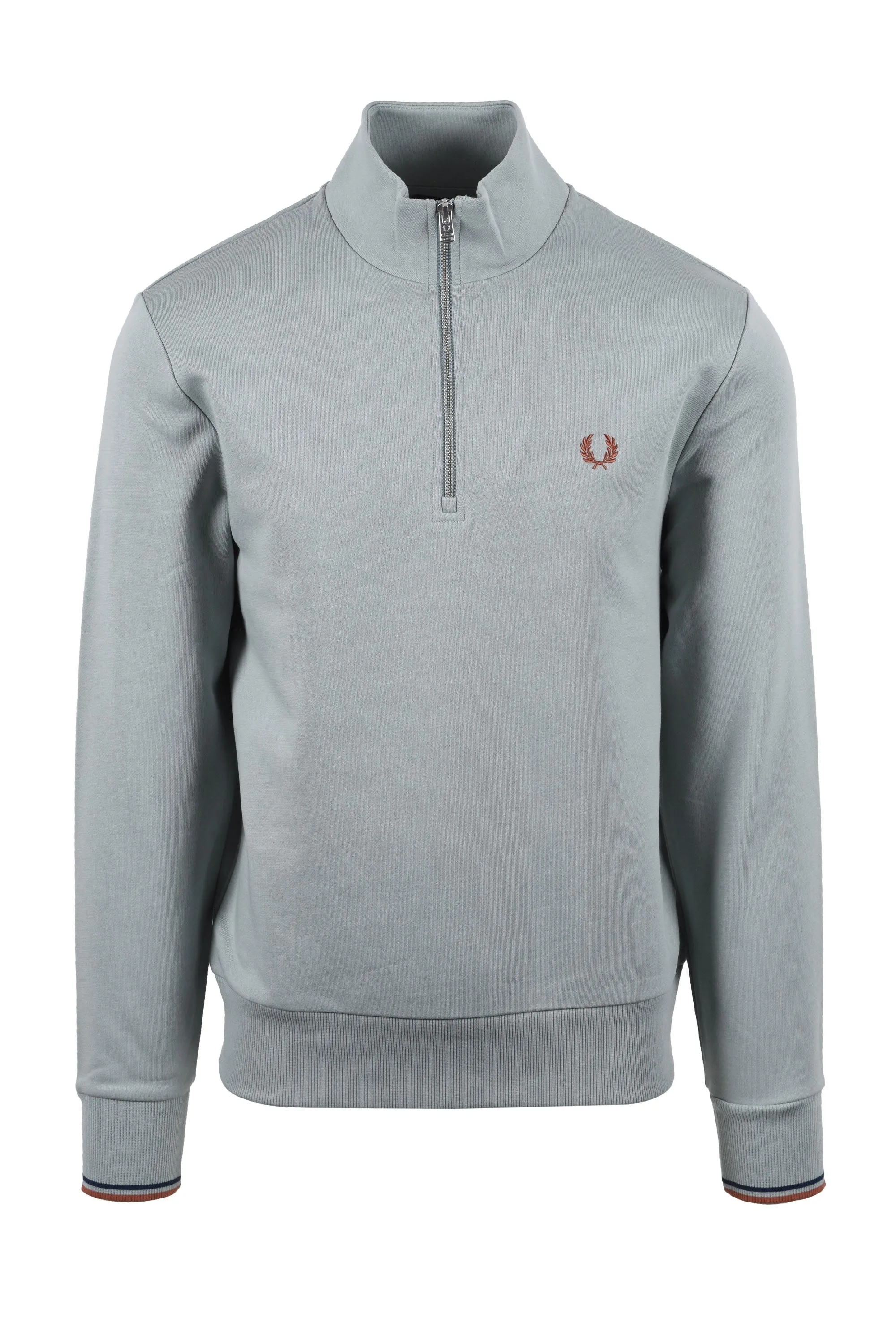 Fred Perry Half Zip Sweatshirt Silver Blue