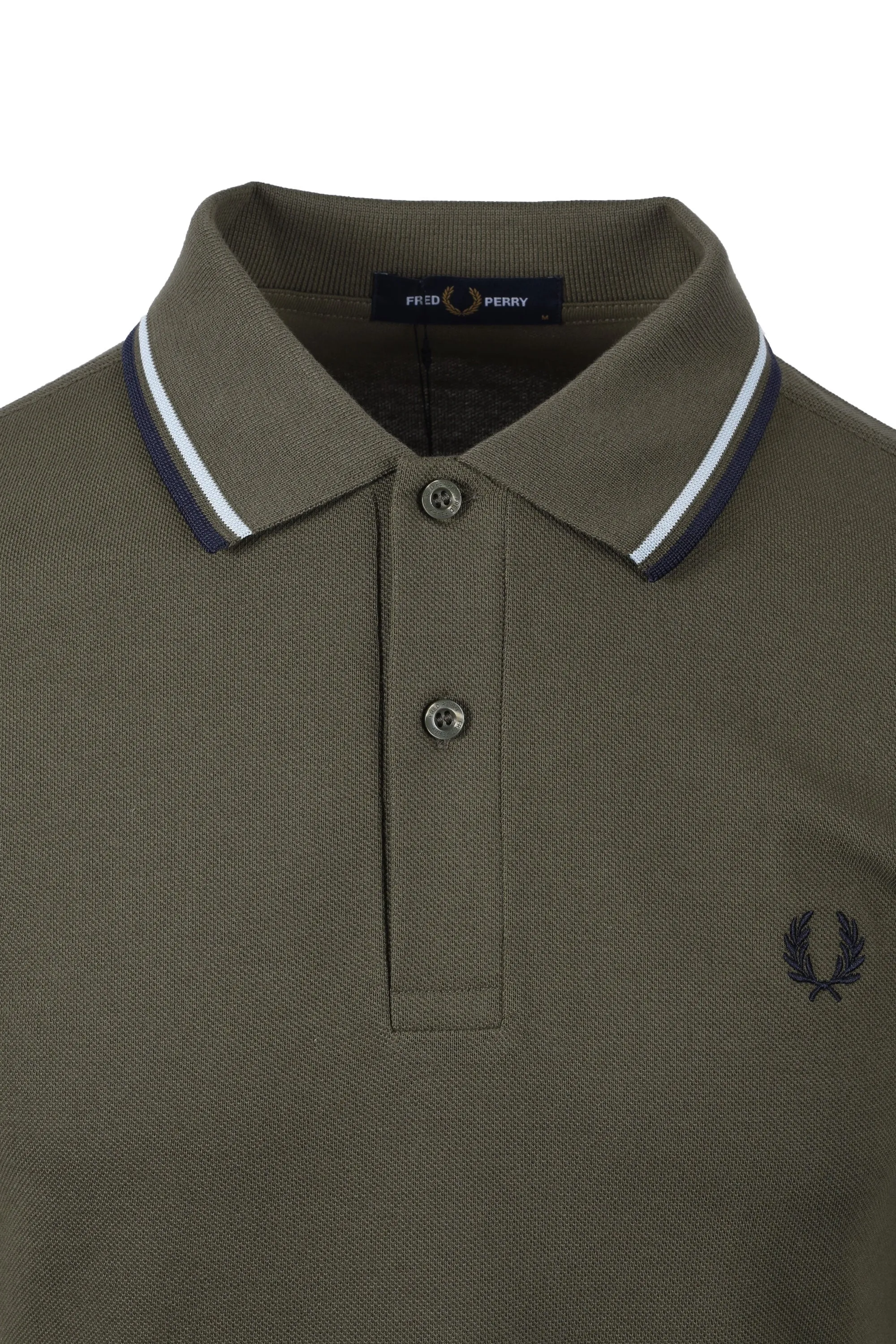 Fred Perry Twin Tipped Polo Laurel Green/light Ice/Tennis Blue