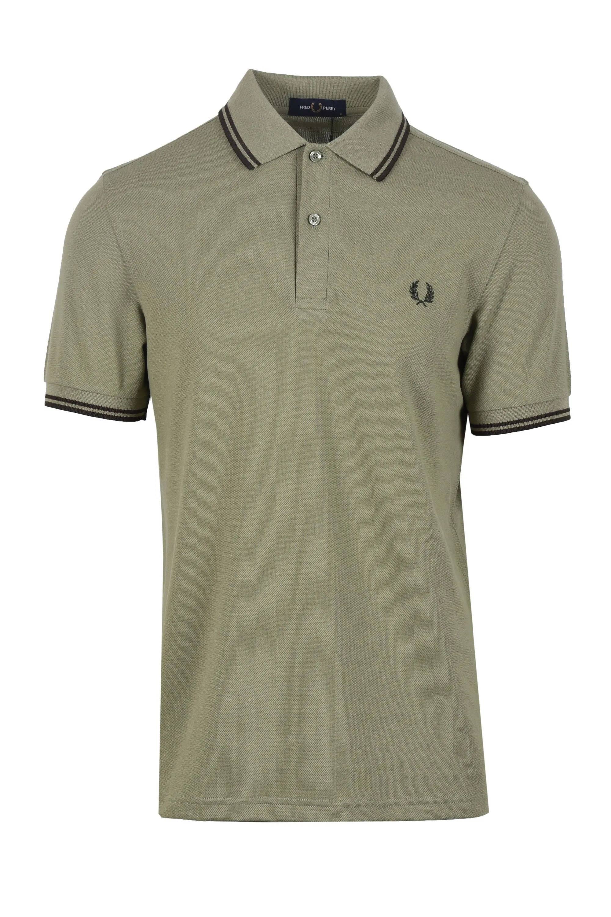 Fred Perry Twin Tipped Polo Olive Mint/Night Green