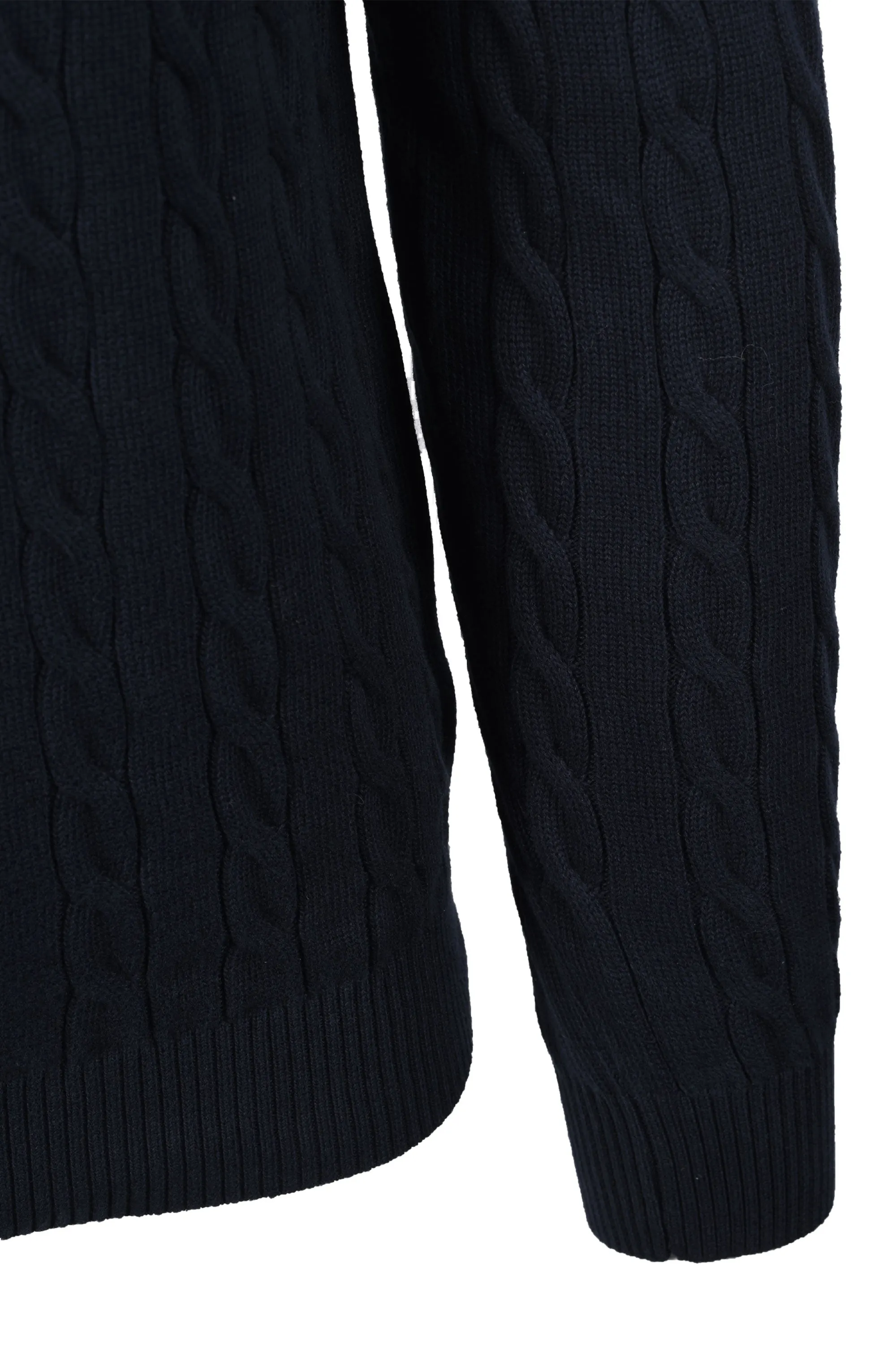 Gant Cotton Cable Half Zip Knitwear Evening Blue