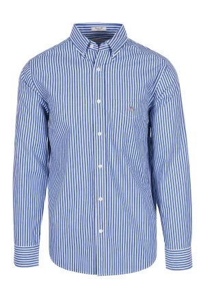 Gant Reg Poplin Stripe Shirt College Blue
