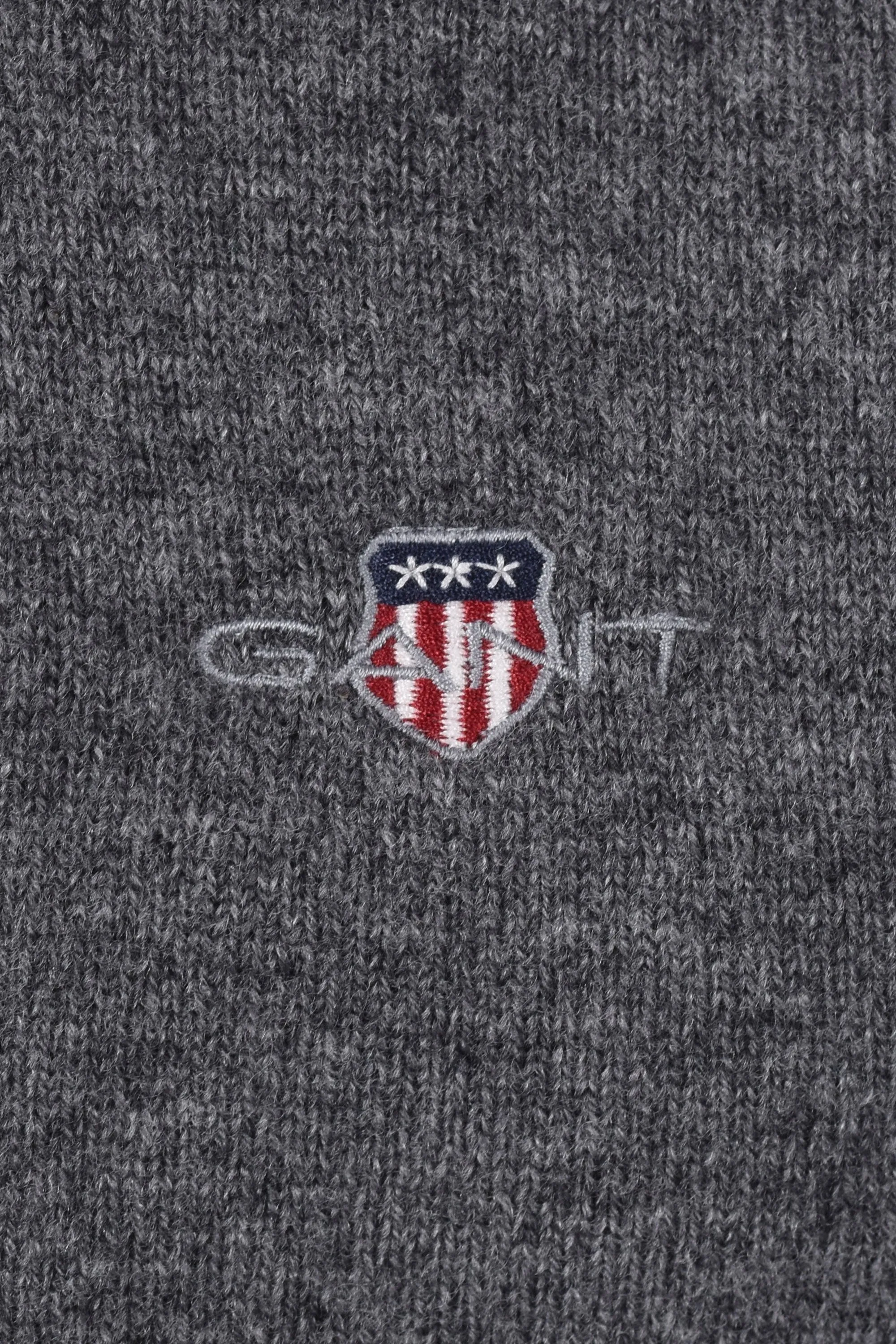 Gant Superfine Lambswool Crew Neck Knitwear Charcoal Melange