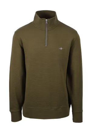 Gant Texture Half Zip Knitwear Juniper Green