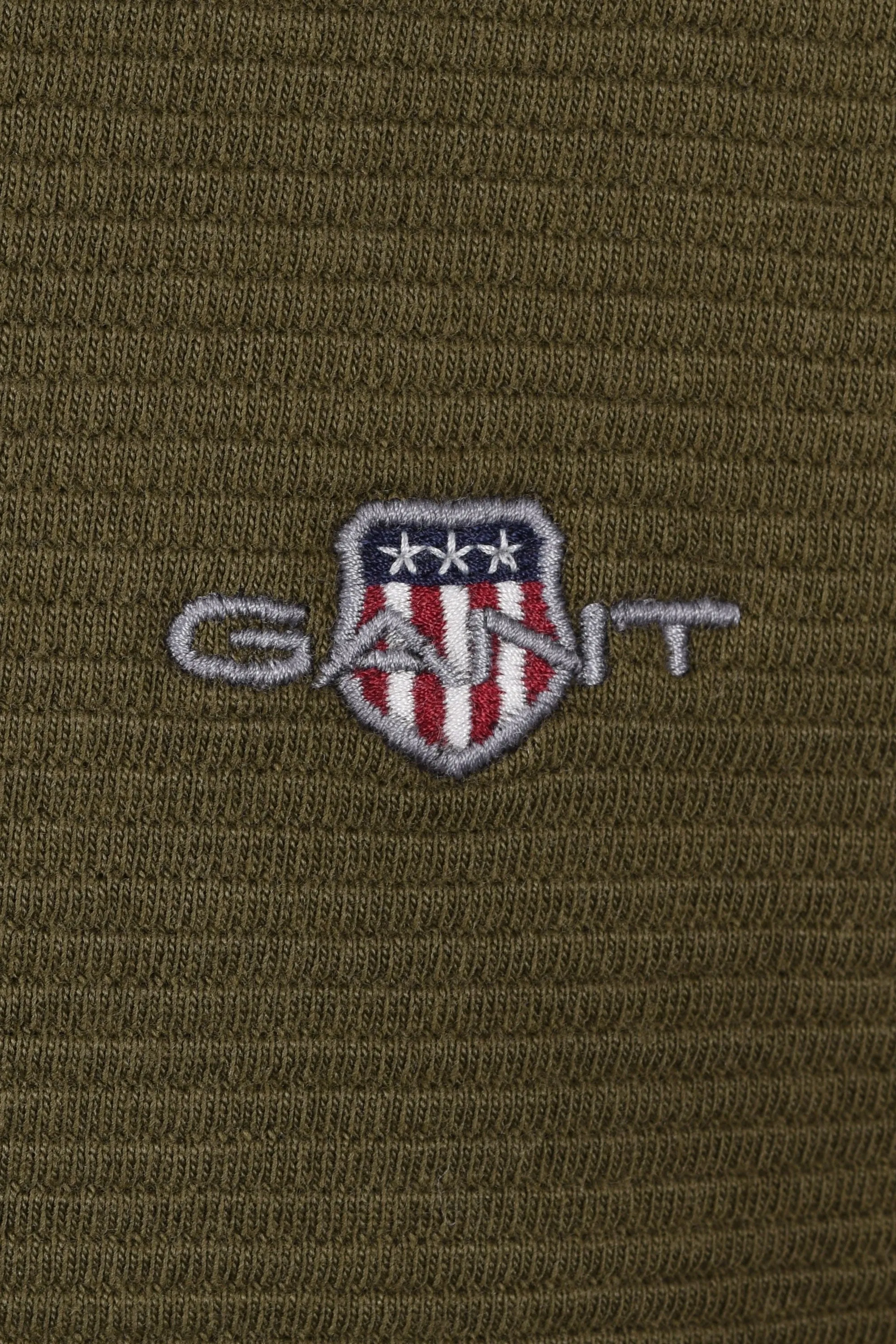 Gant Texture Half Zip Knitwear Juniper Green